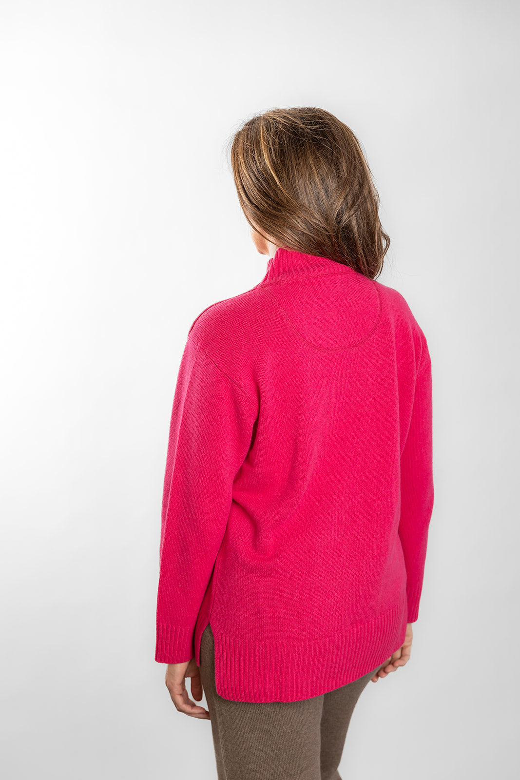 Bright Pink Polo Neck