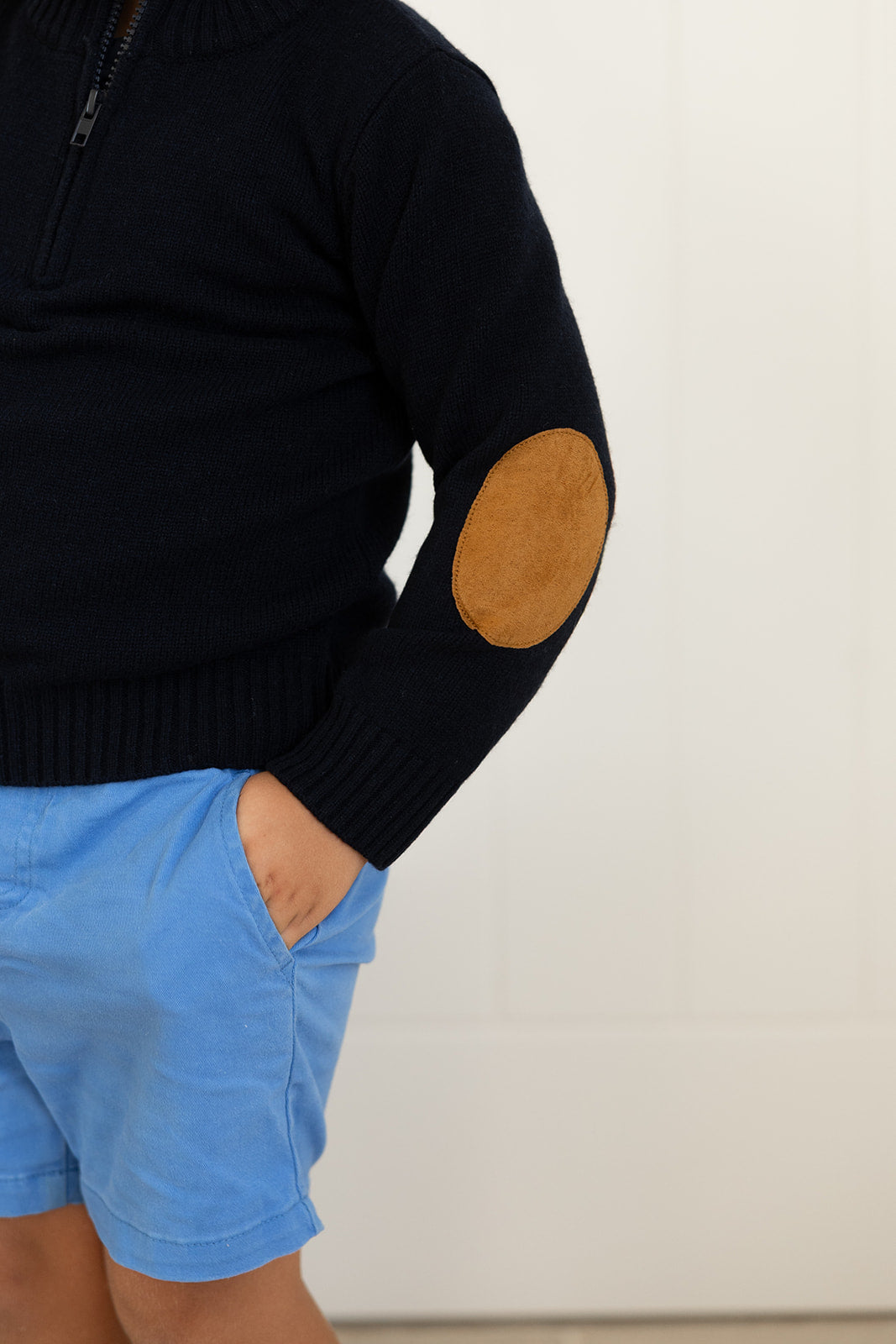 Navy Hunter w Tan Elbow Patches