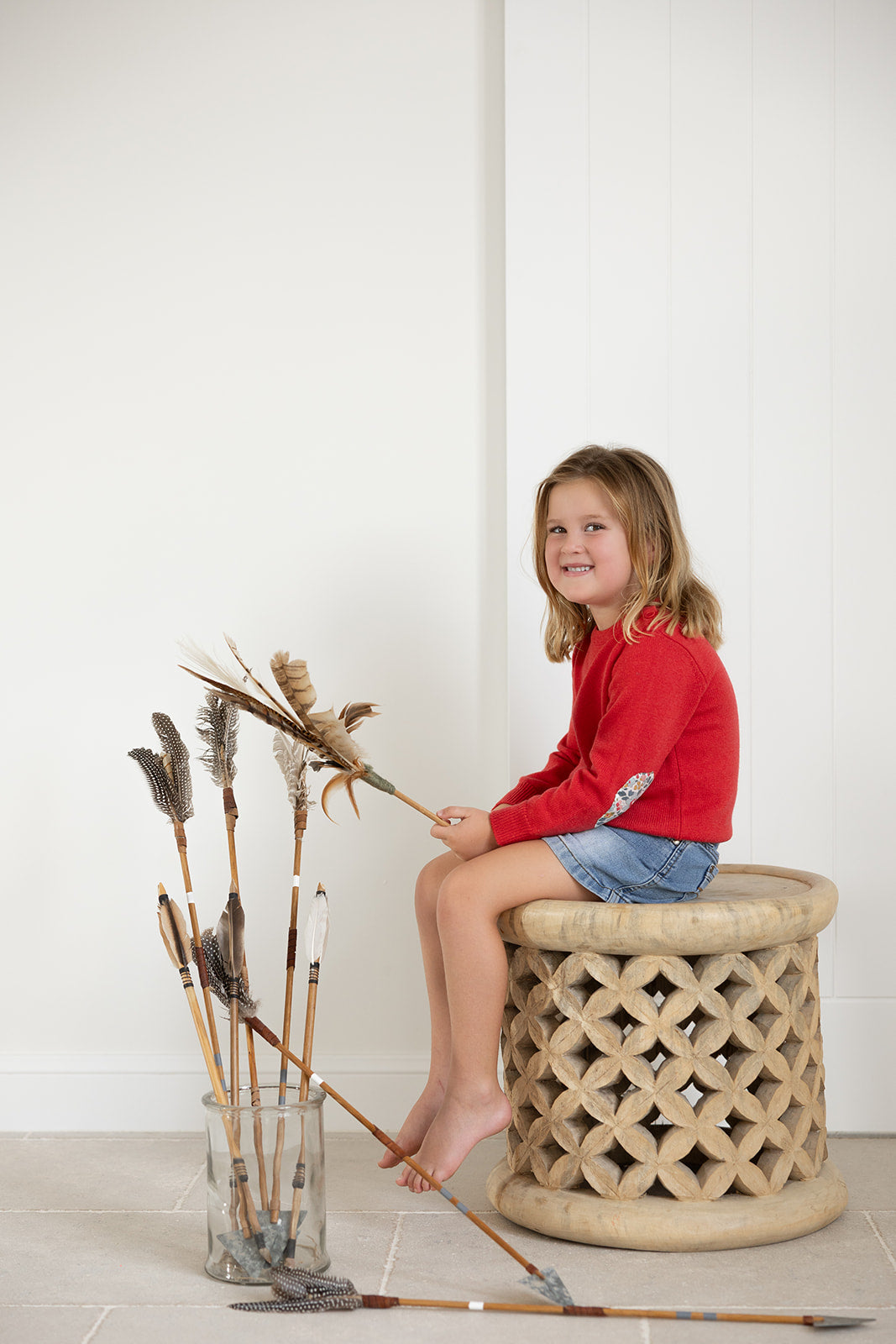 Red Florence w Liberty Elbow Patches