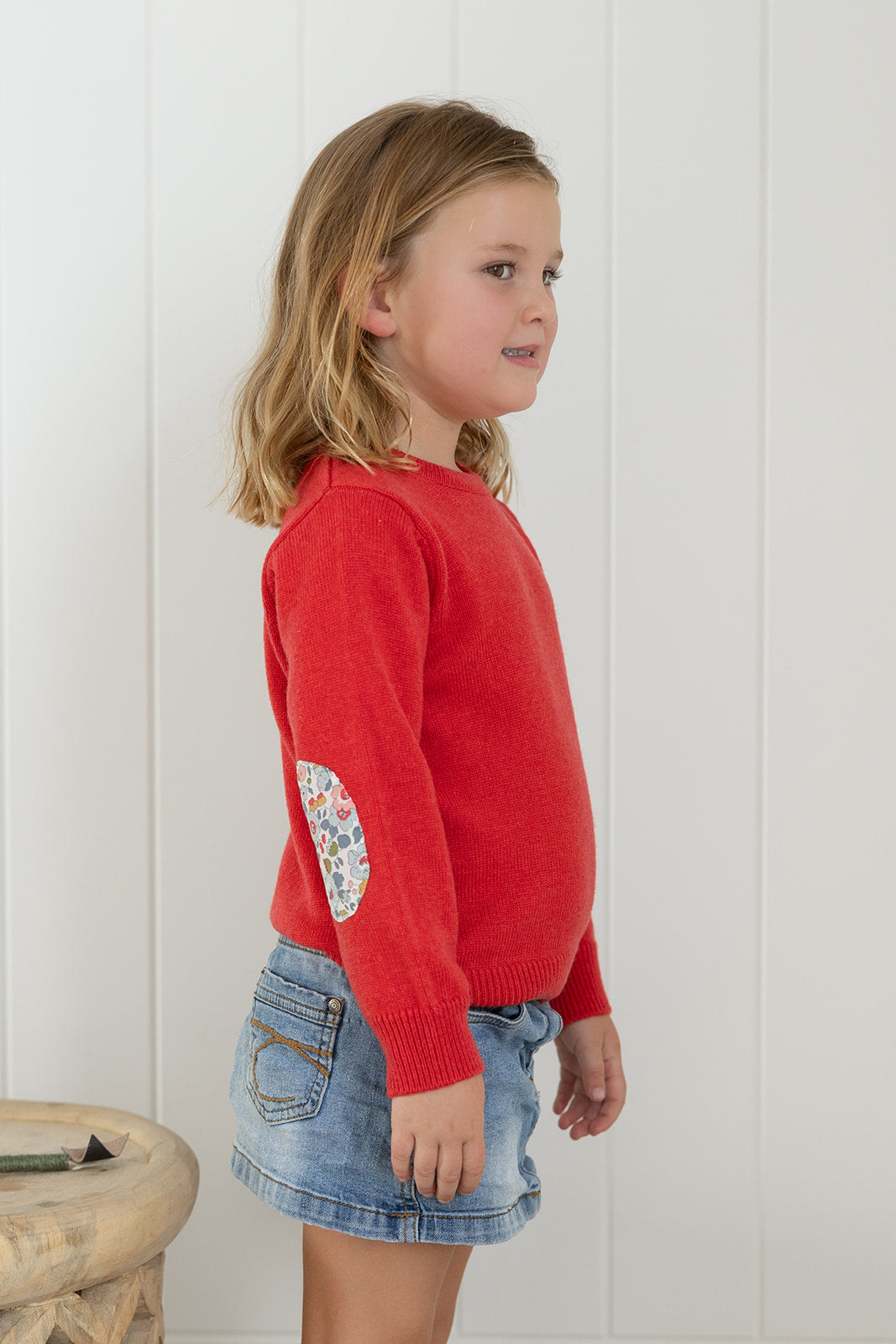 Red Florence w Liberty Elbow Patches