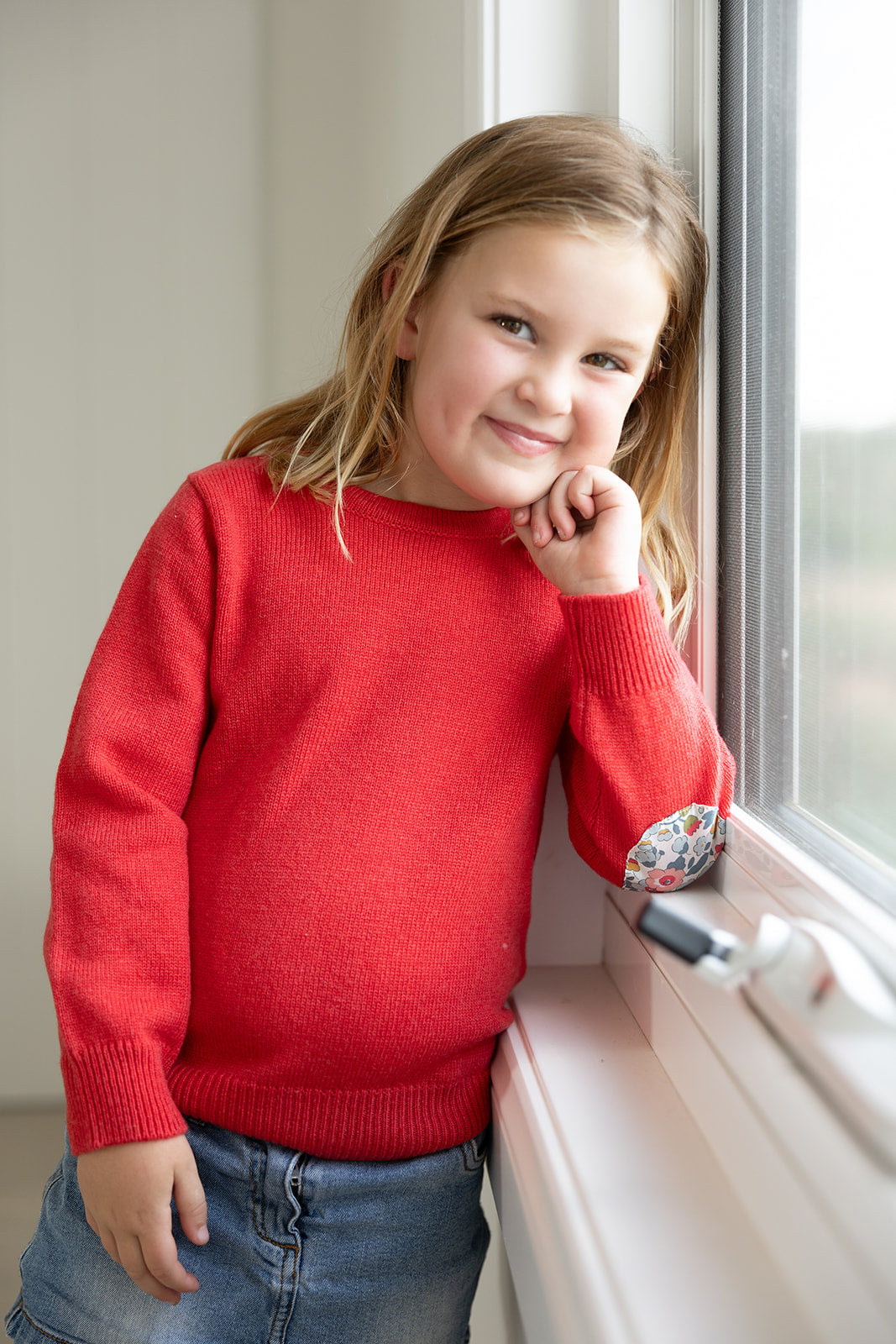 Red Florence w Liberty Elbow Patches