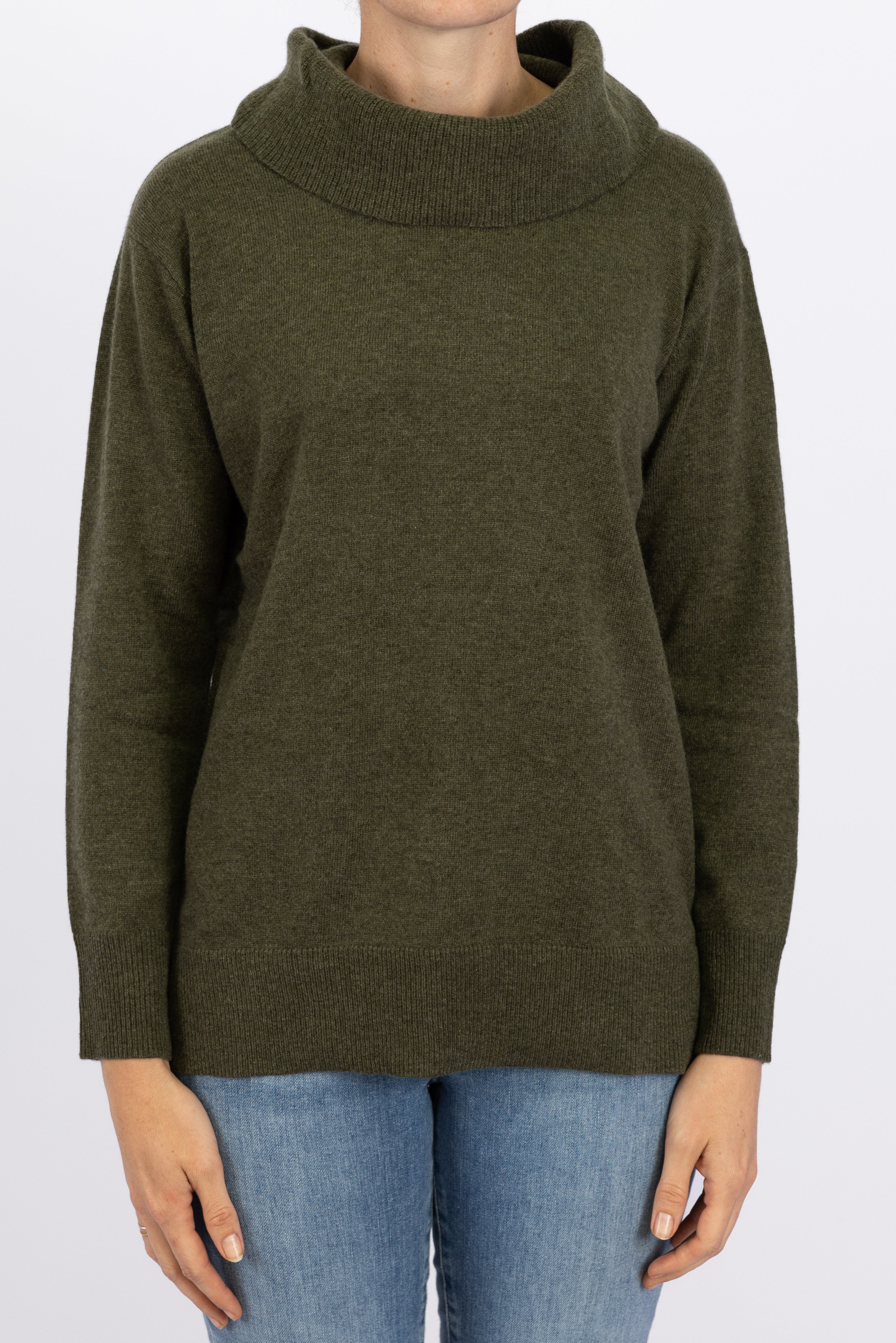 Khaki Cowl Jumper
