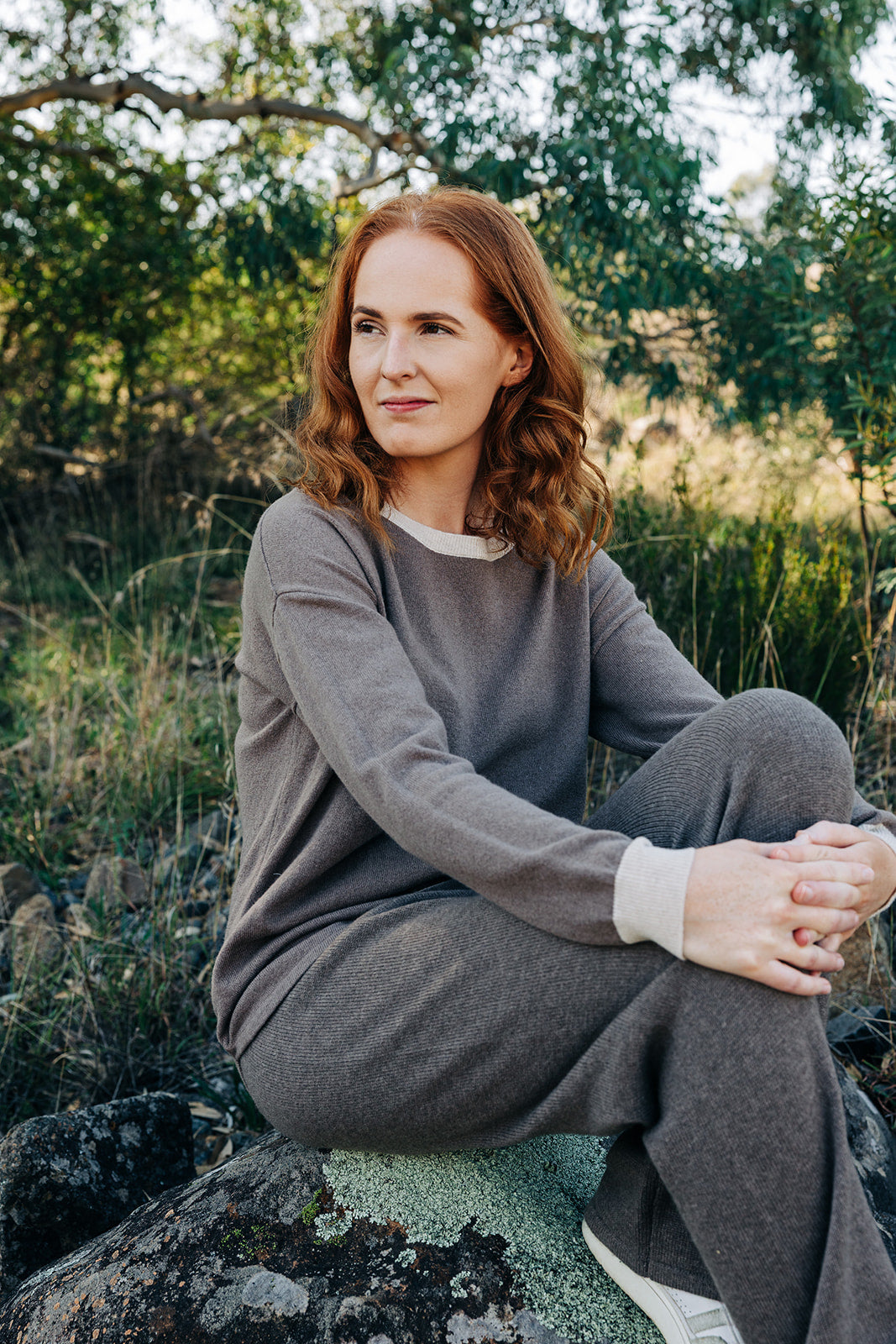 Brown with Oatmeal Contrast Swing