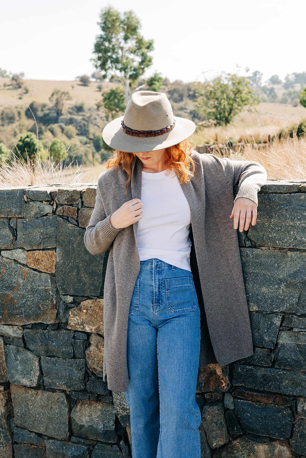 Brown Long Ribbed Cardigan