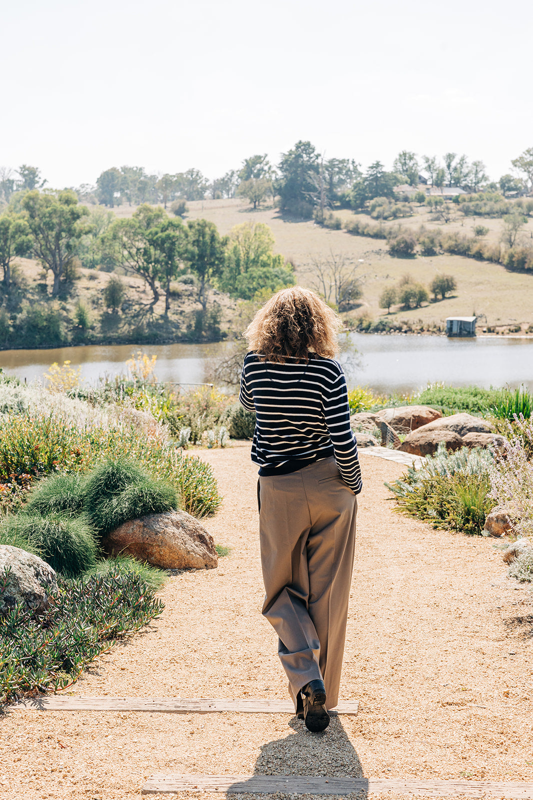 Navy and White Breton Crew