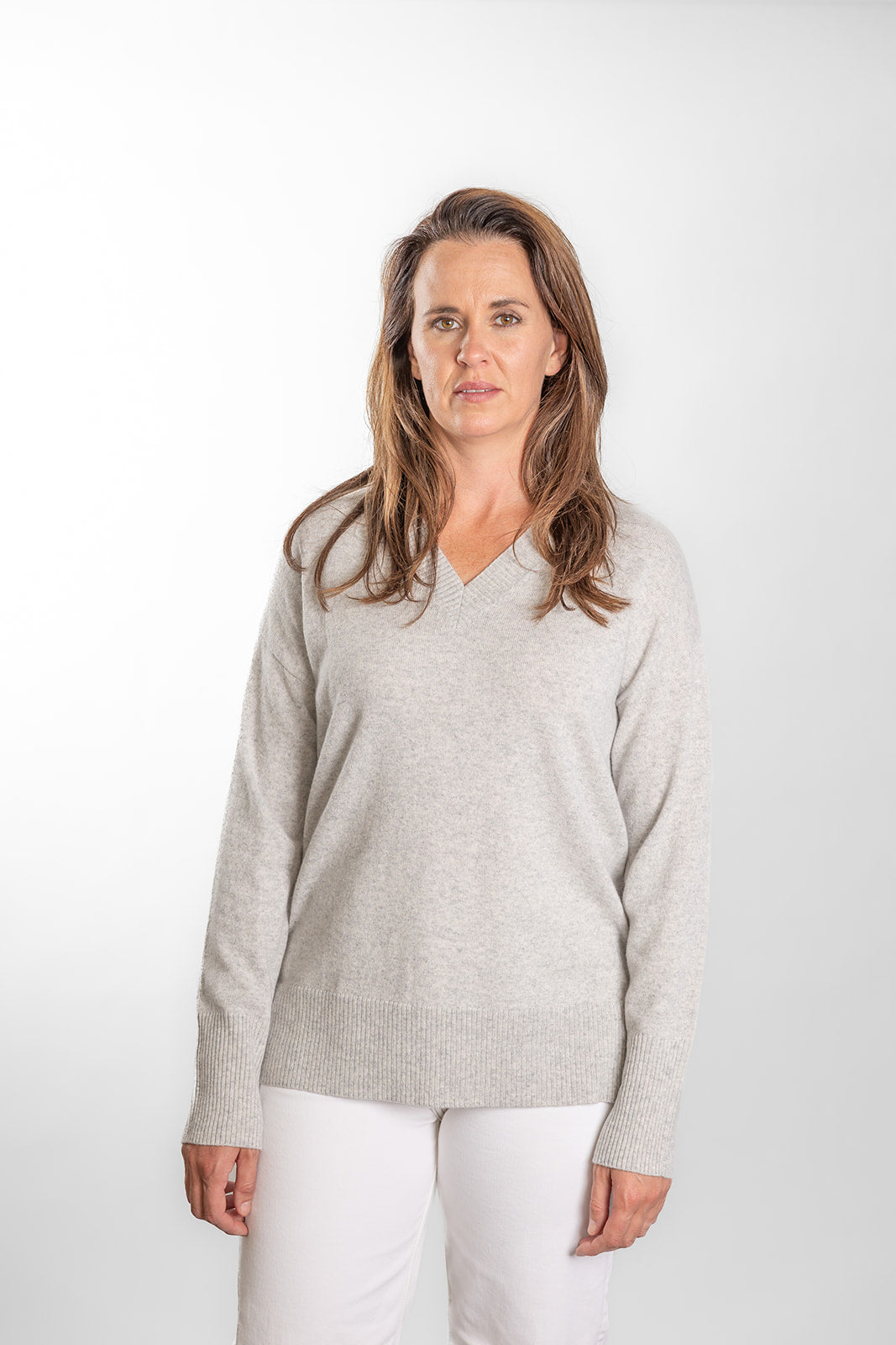 Grey V Neck Jumper