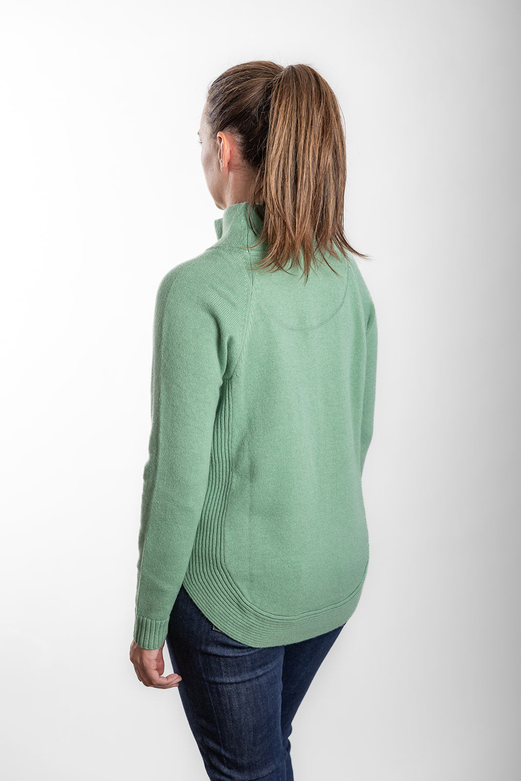 Mint Green Funnel Neck