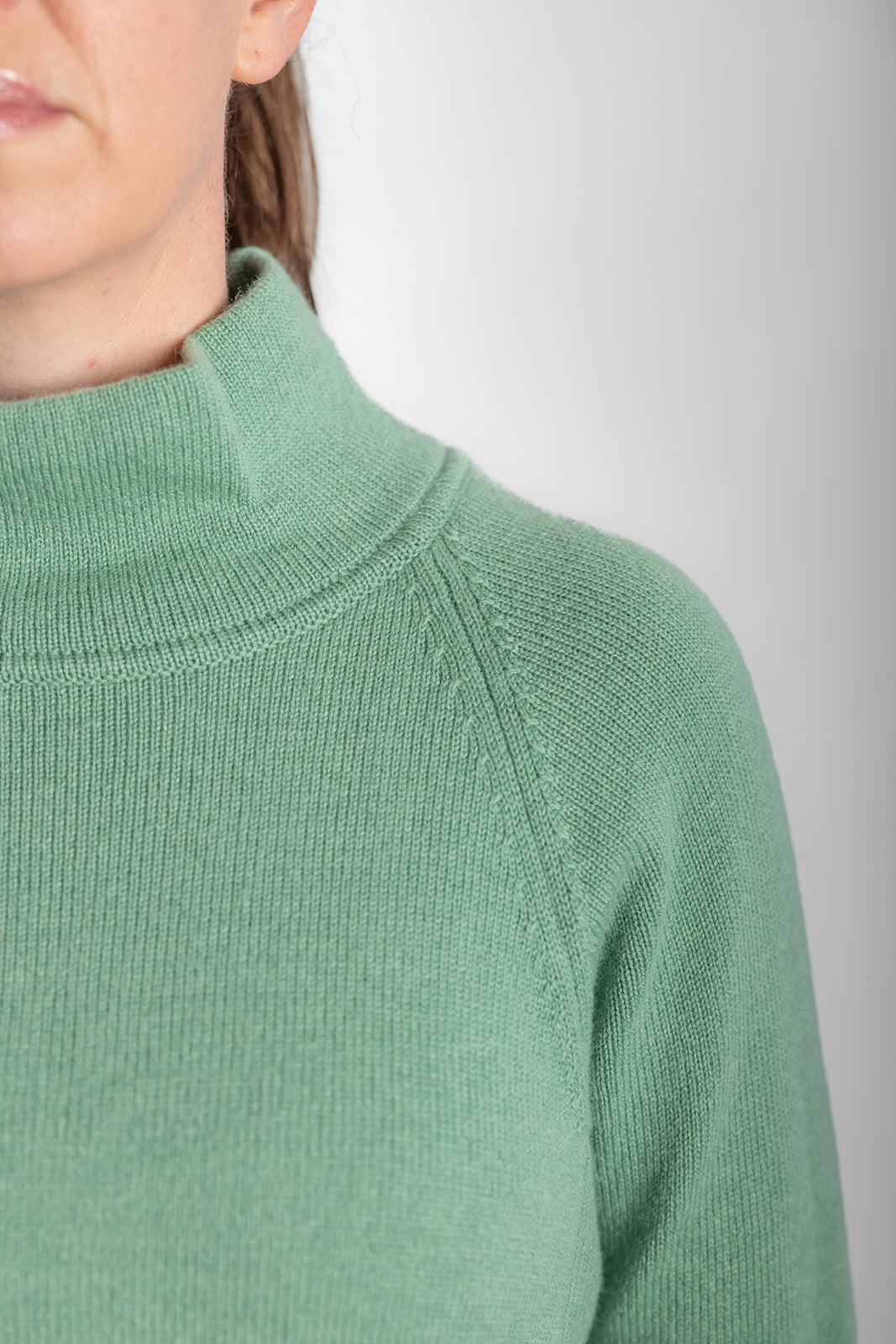 Mint Green Funnel Neck
