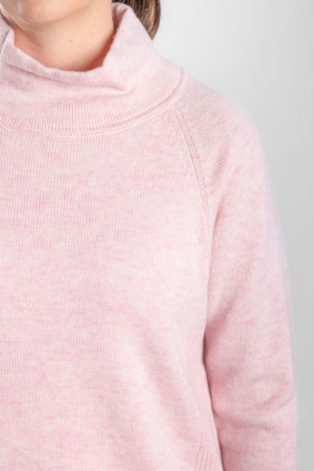 Baby Pink Funnel Neck