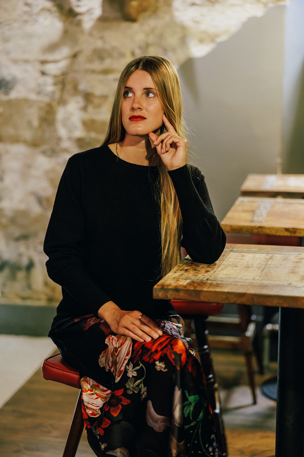 Black Bell Sleeve Crew