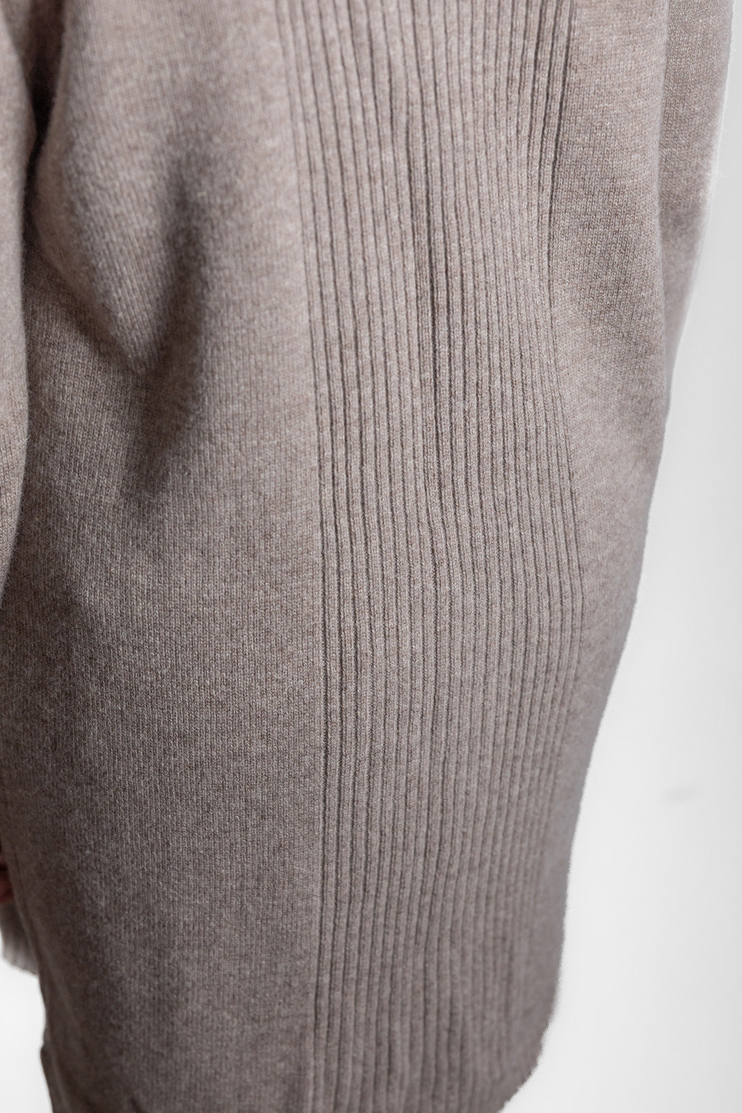 Brown Long Ribbed Cardigan