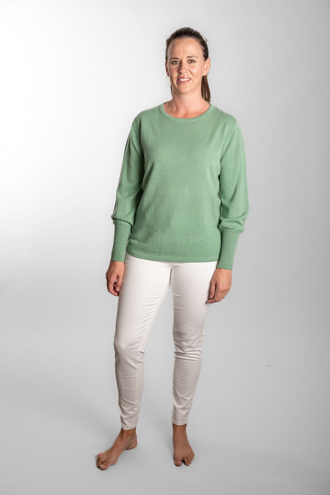 Mint Green Bell Sleeve Crew