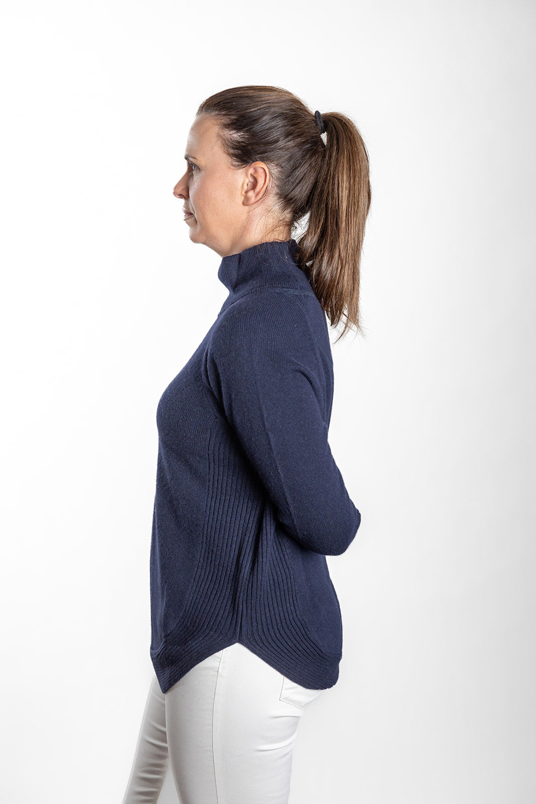 Navy Funnel Neck