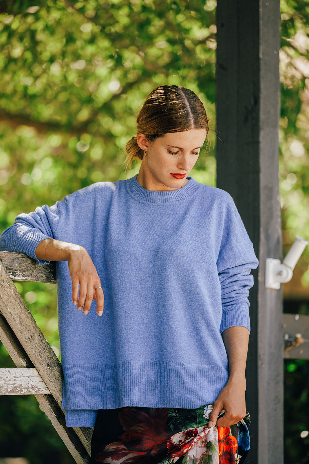 Blue Crew Neck Jumper