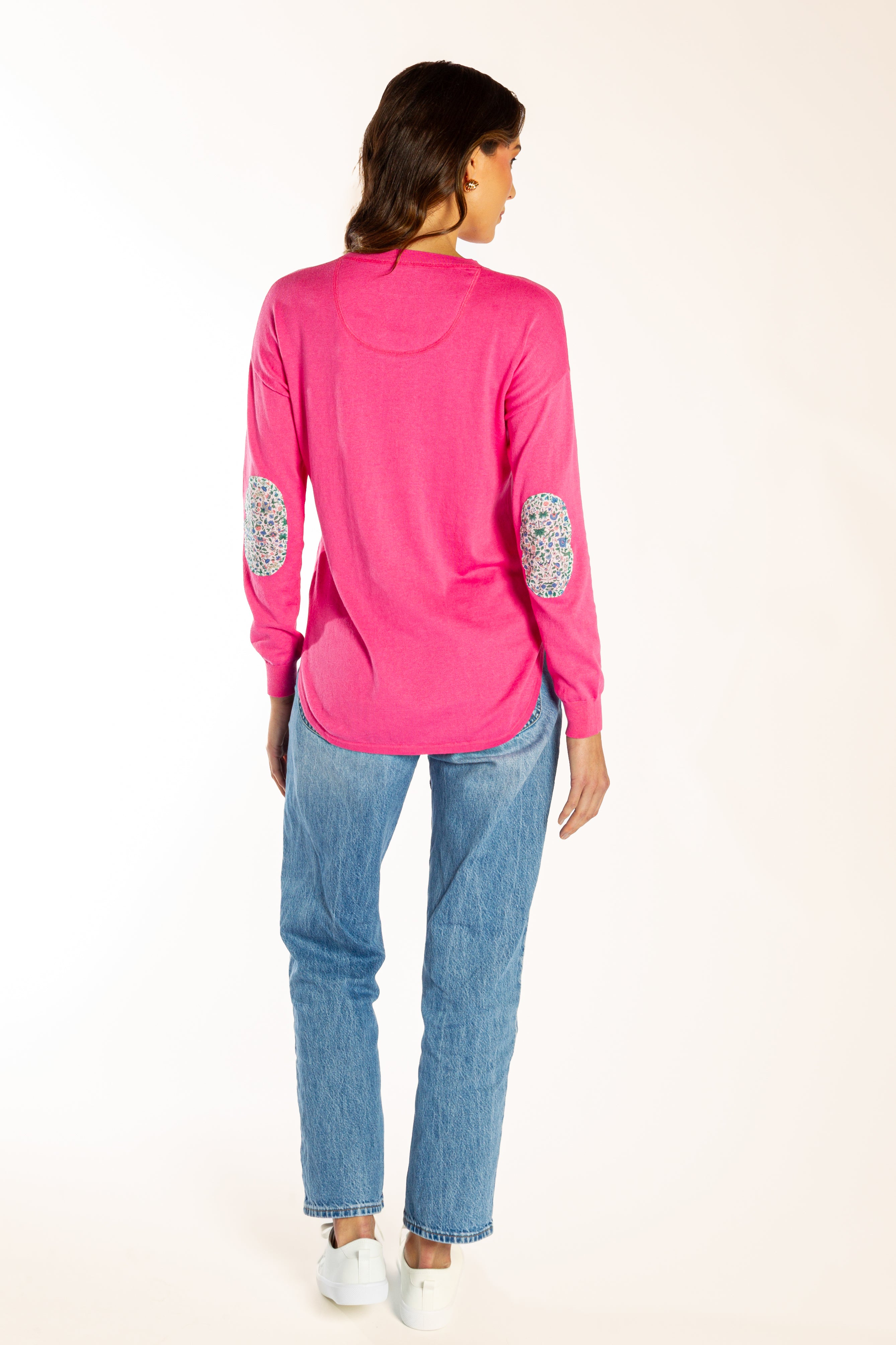 Hot Pink Cotton Cashmere Swing w Liberty Elbow Patches