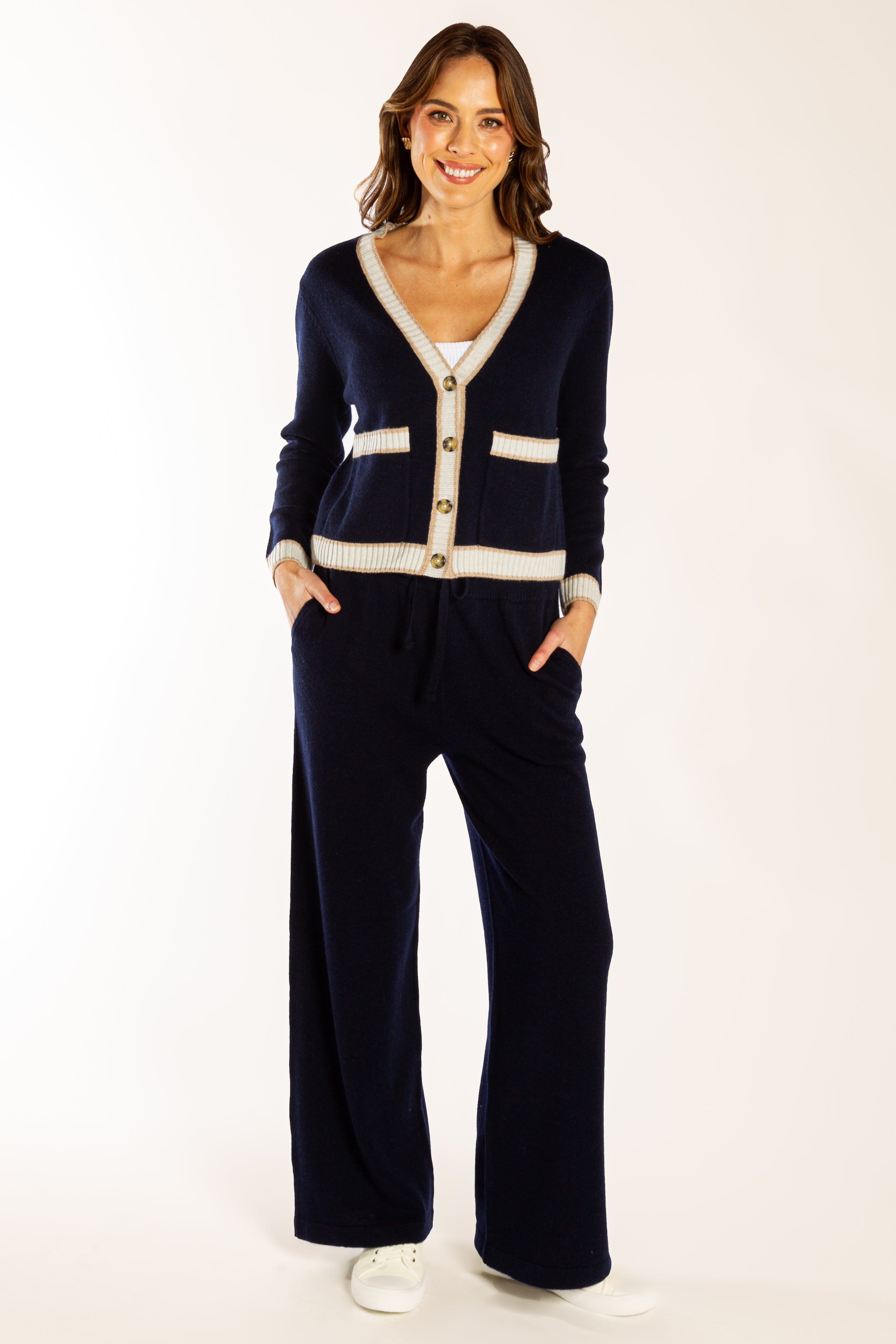Navy Wide Leg Pant
