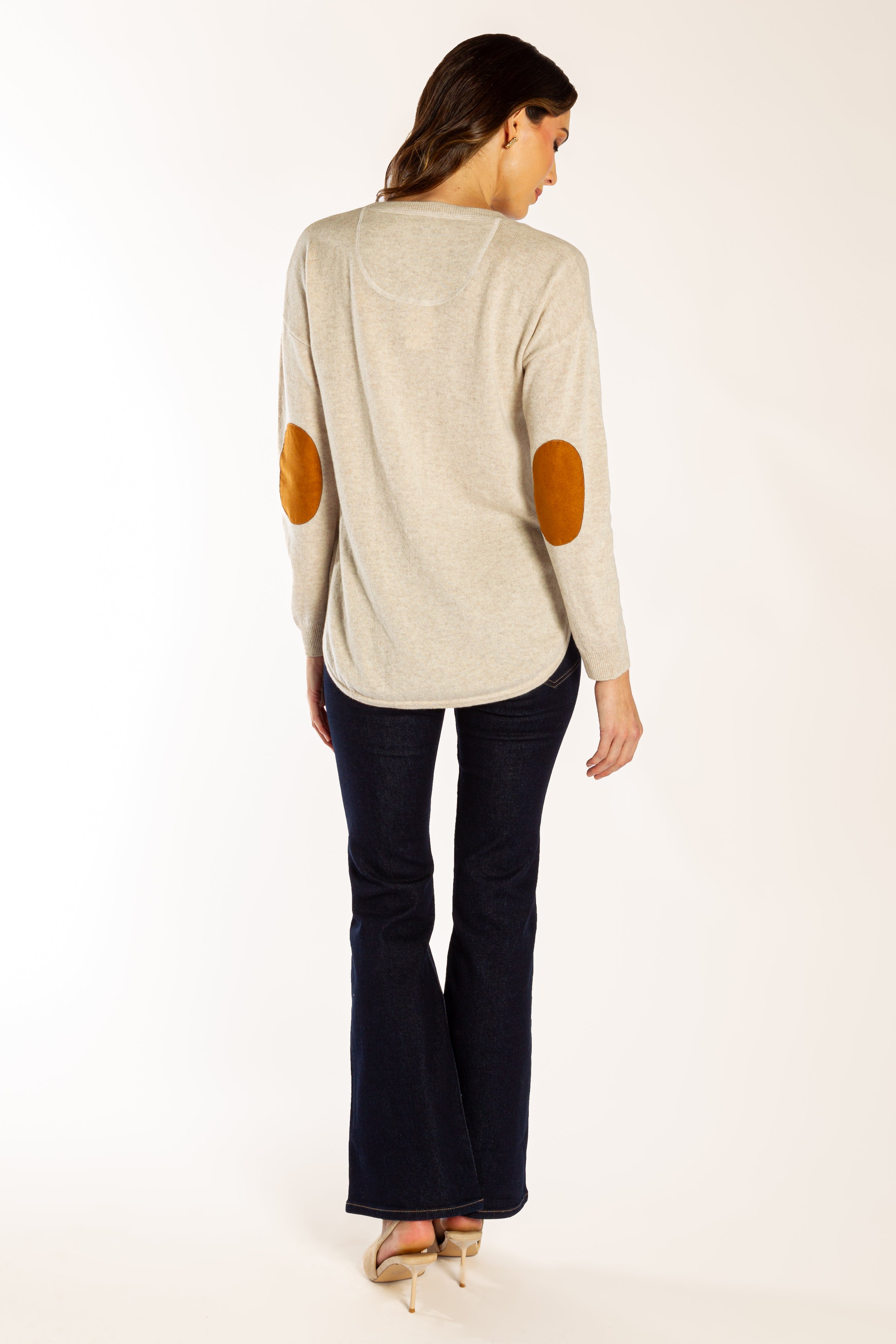 Oatmeal Swing w Tan Suede Elbow Patches