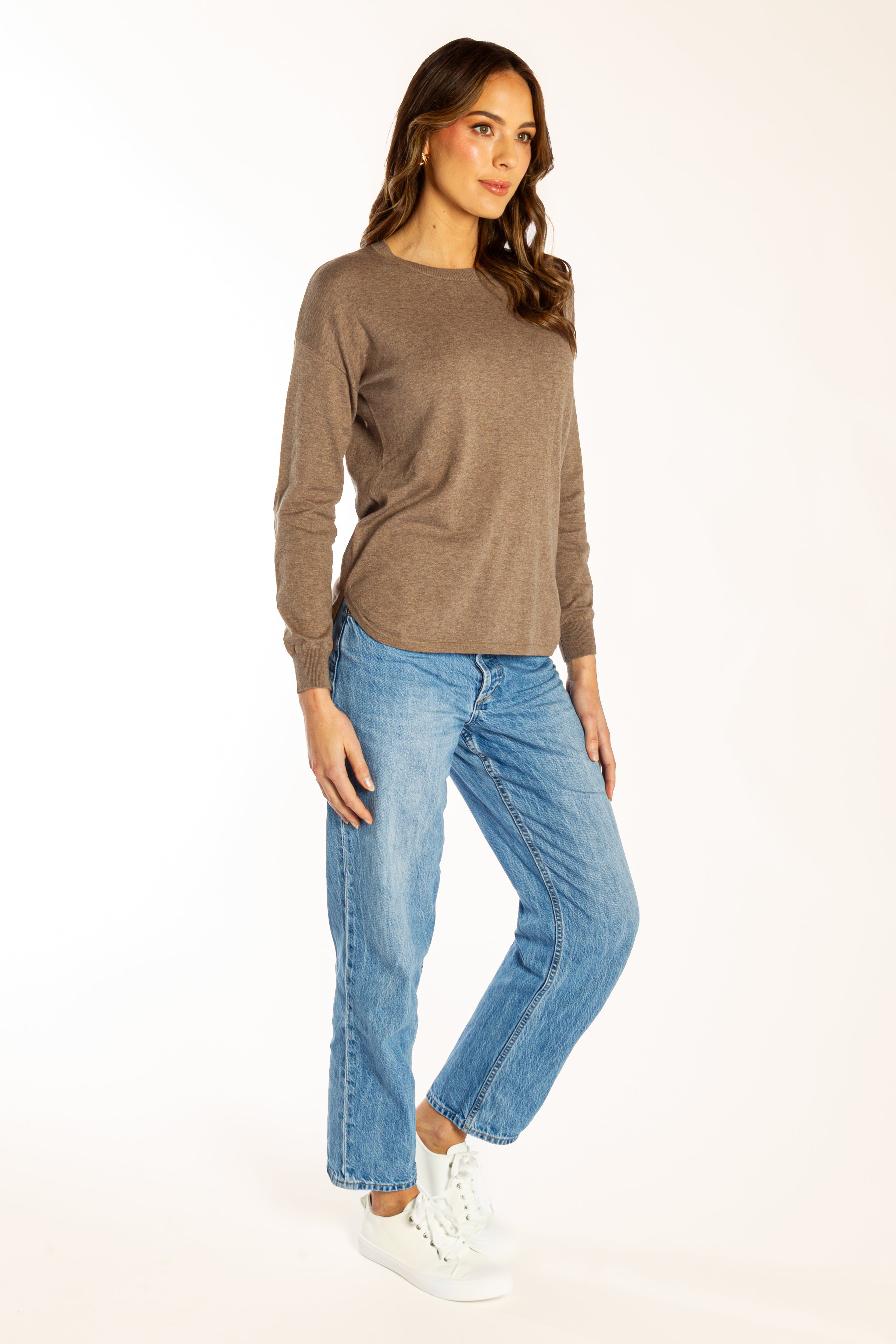 Brown Cotton Cashmere Swing w Liberty Elbow Patches