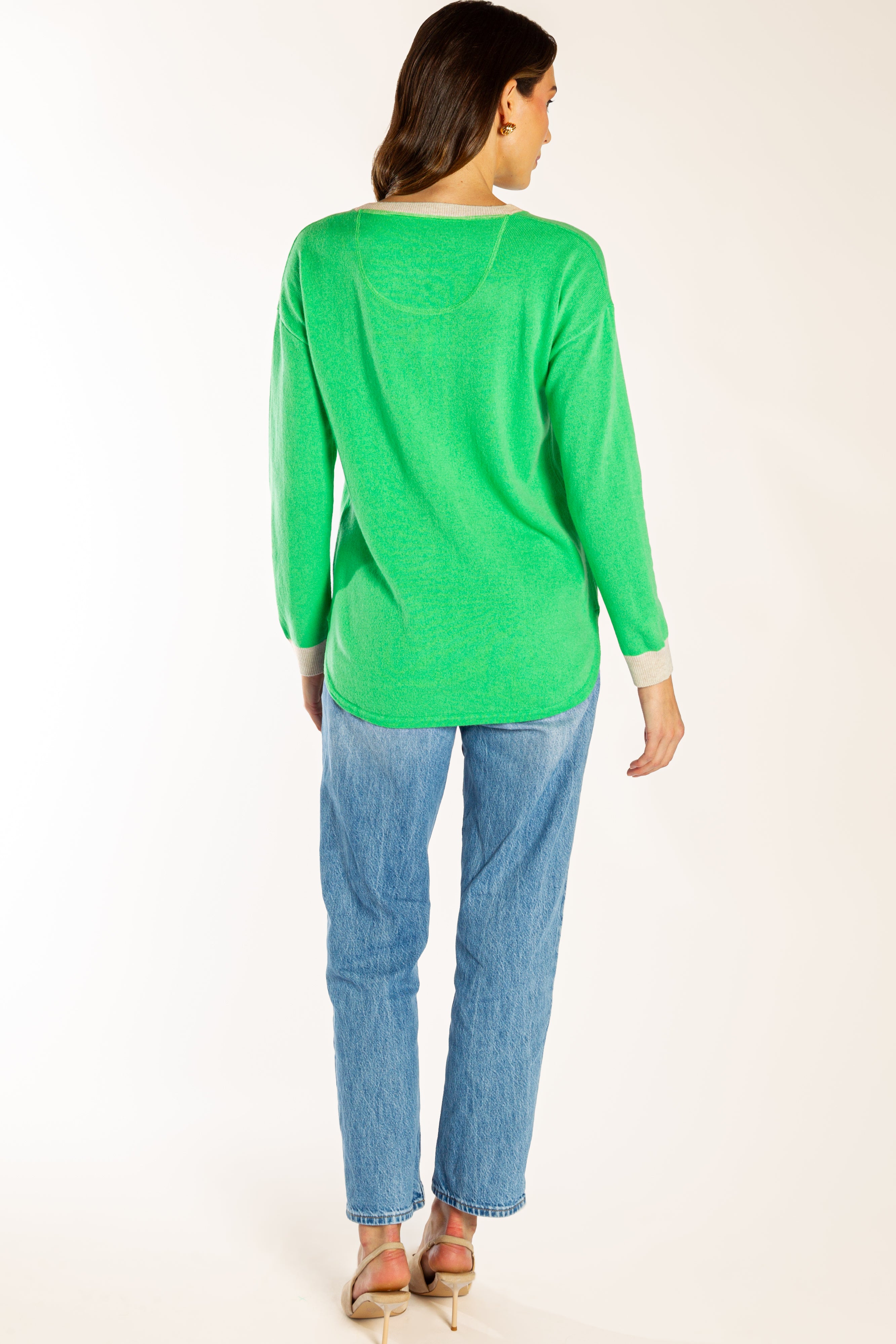 Bright Green with Oatmeal Contrast Swing