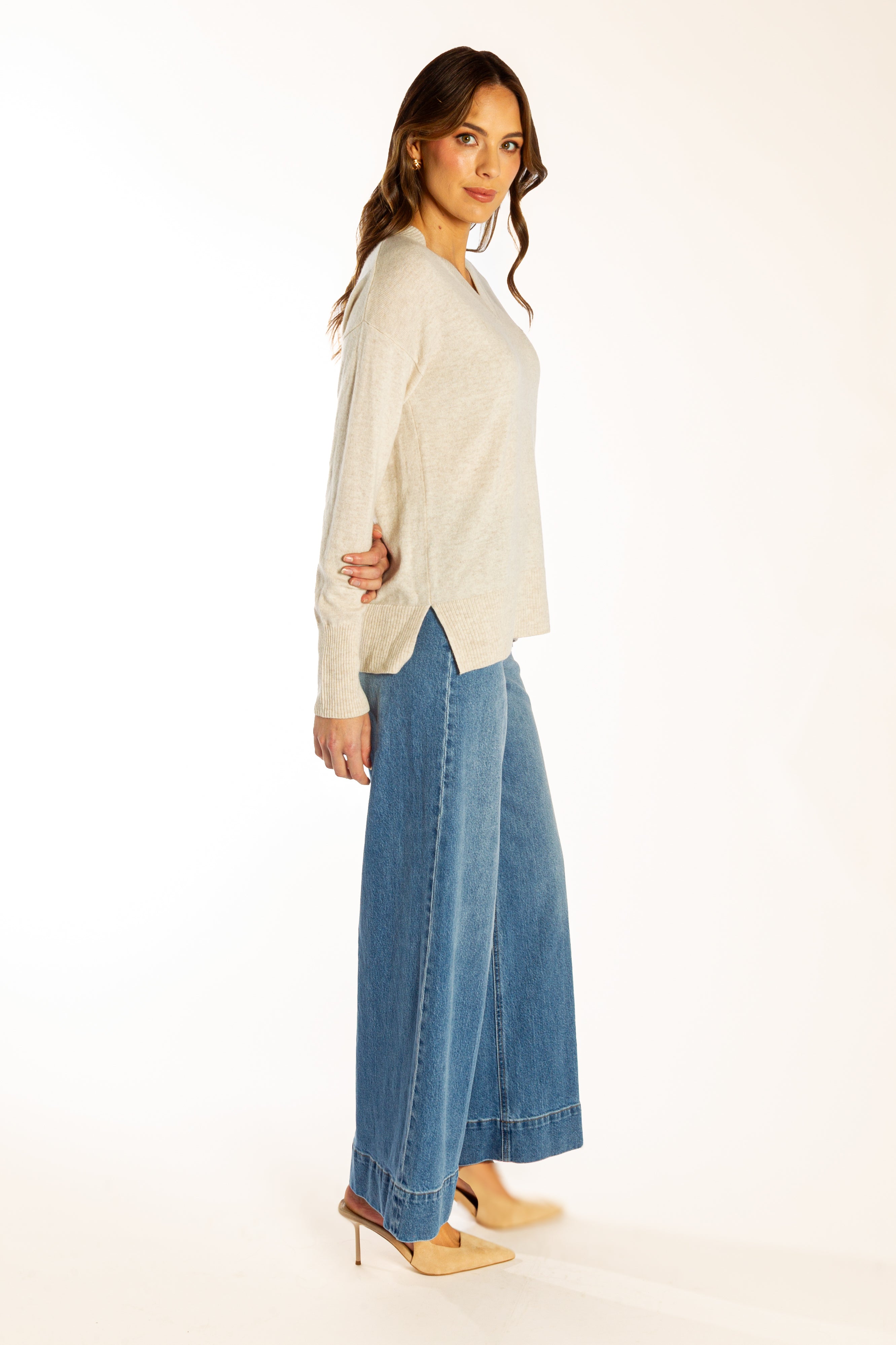 Oatmeal Classic V Neck