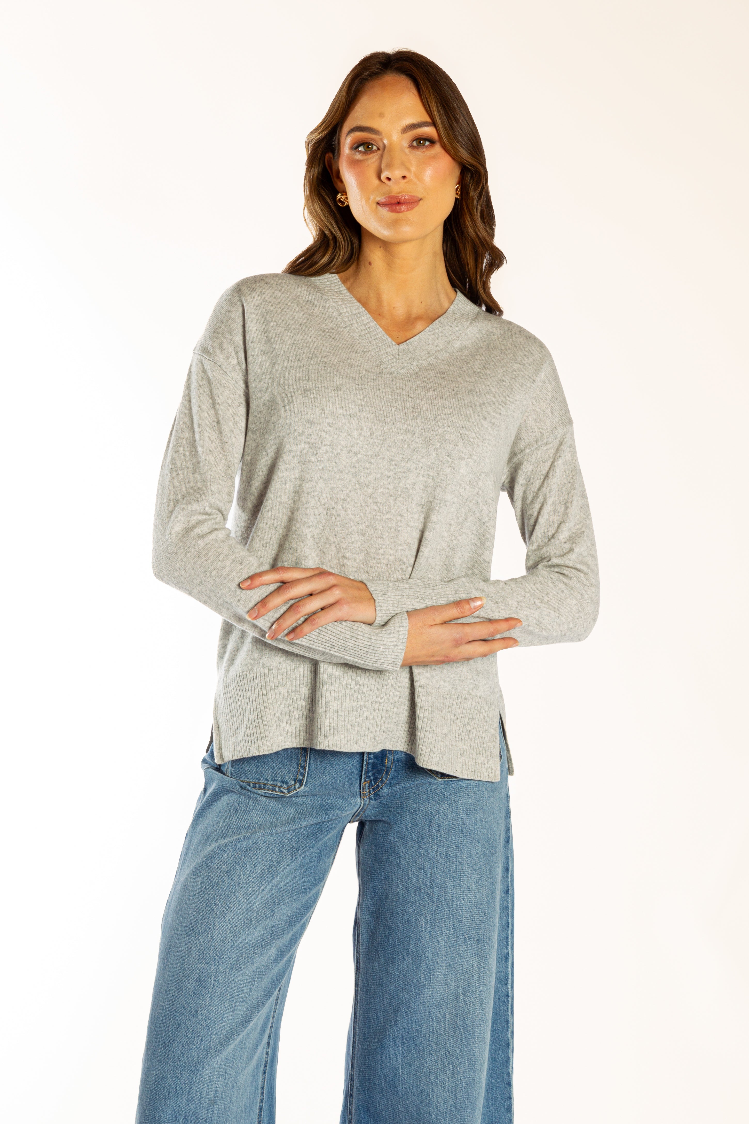 Grey Classic V-Neck