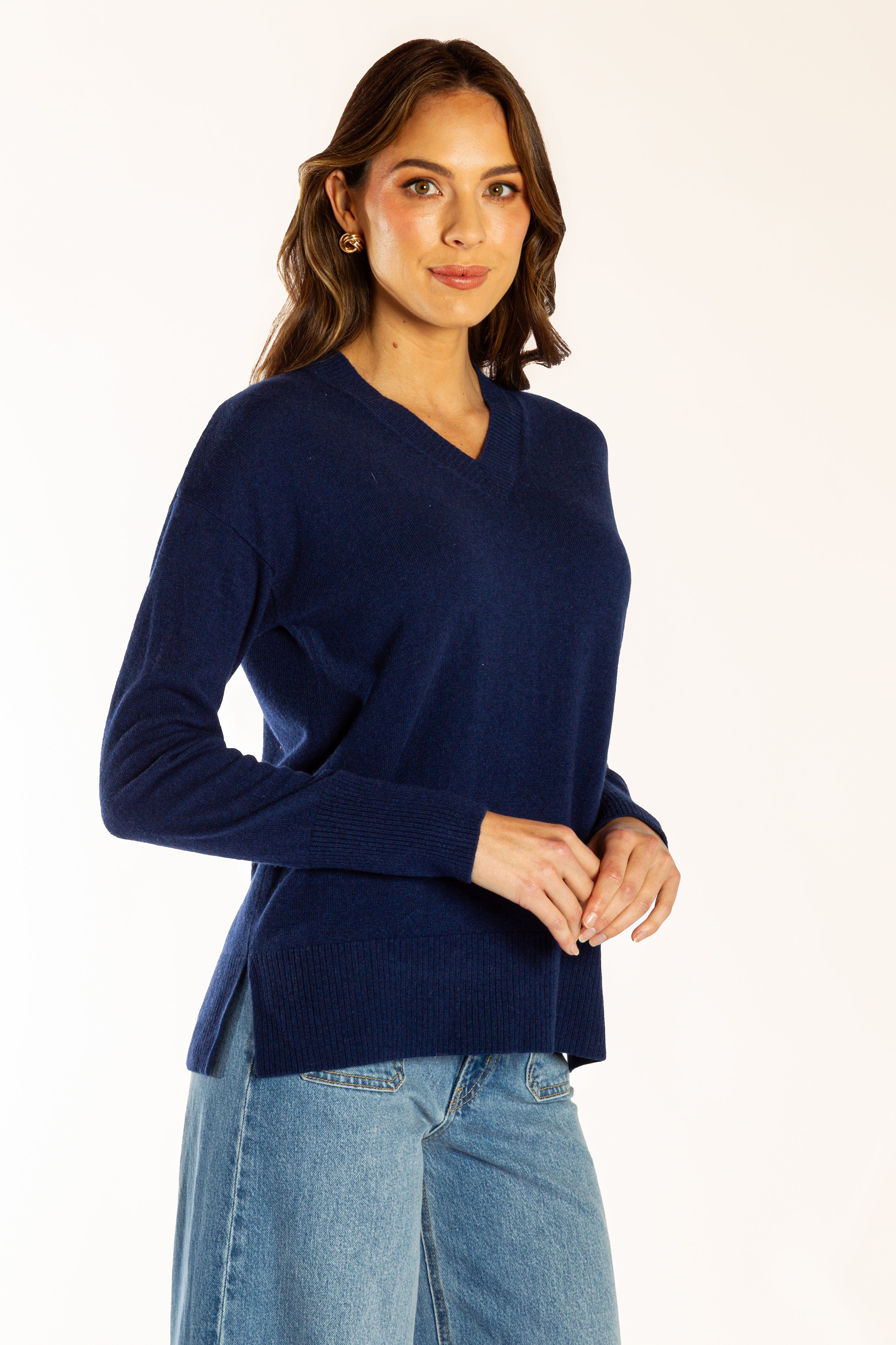 Navy Classic V Neck