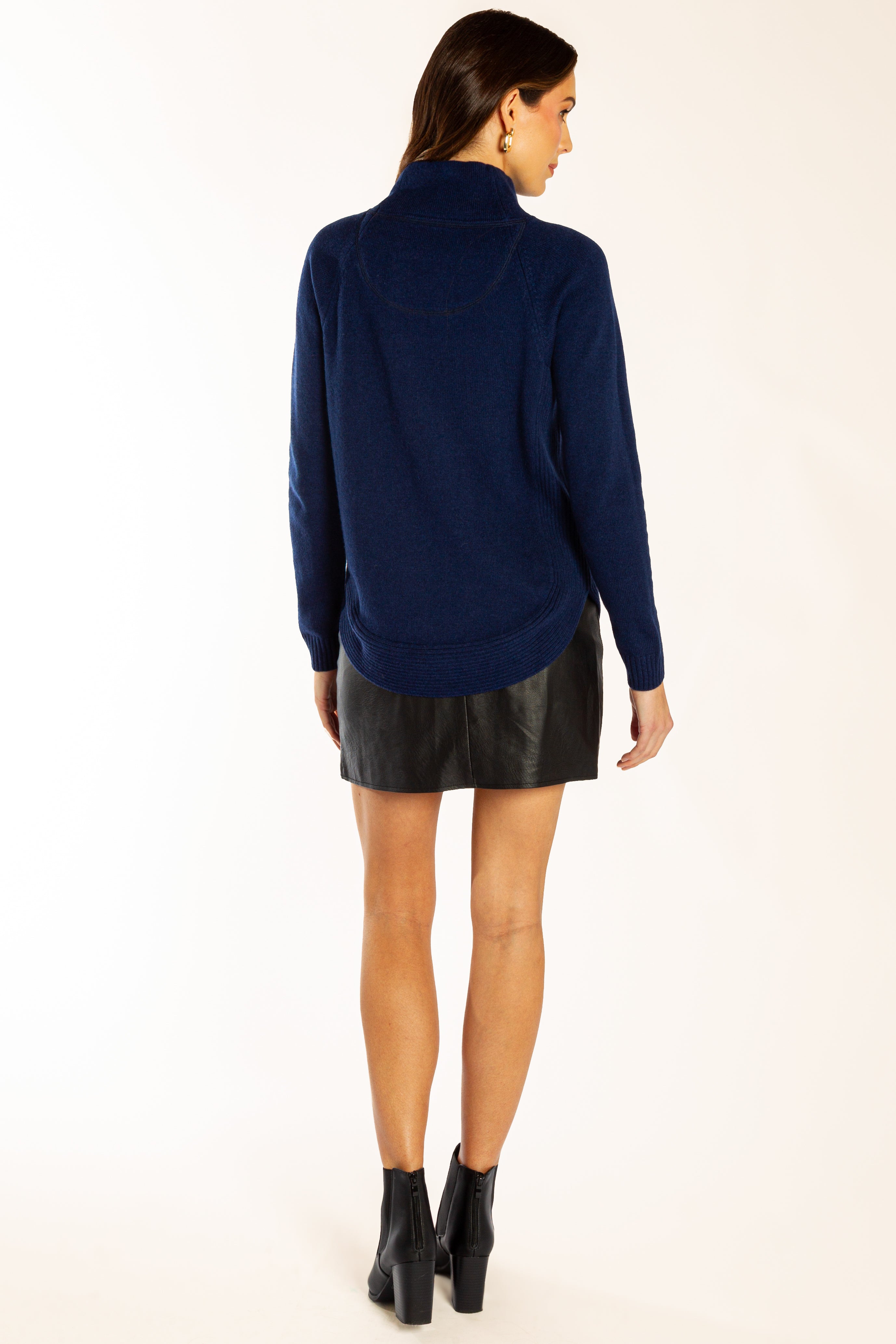 Ink Blue Funnel Neck