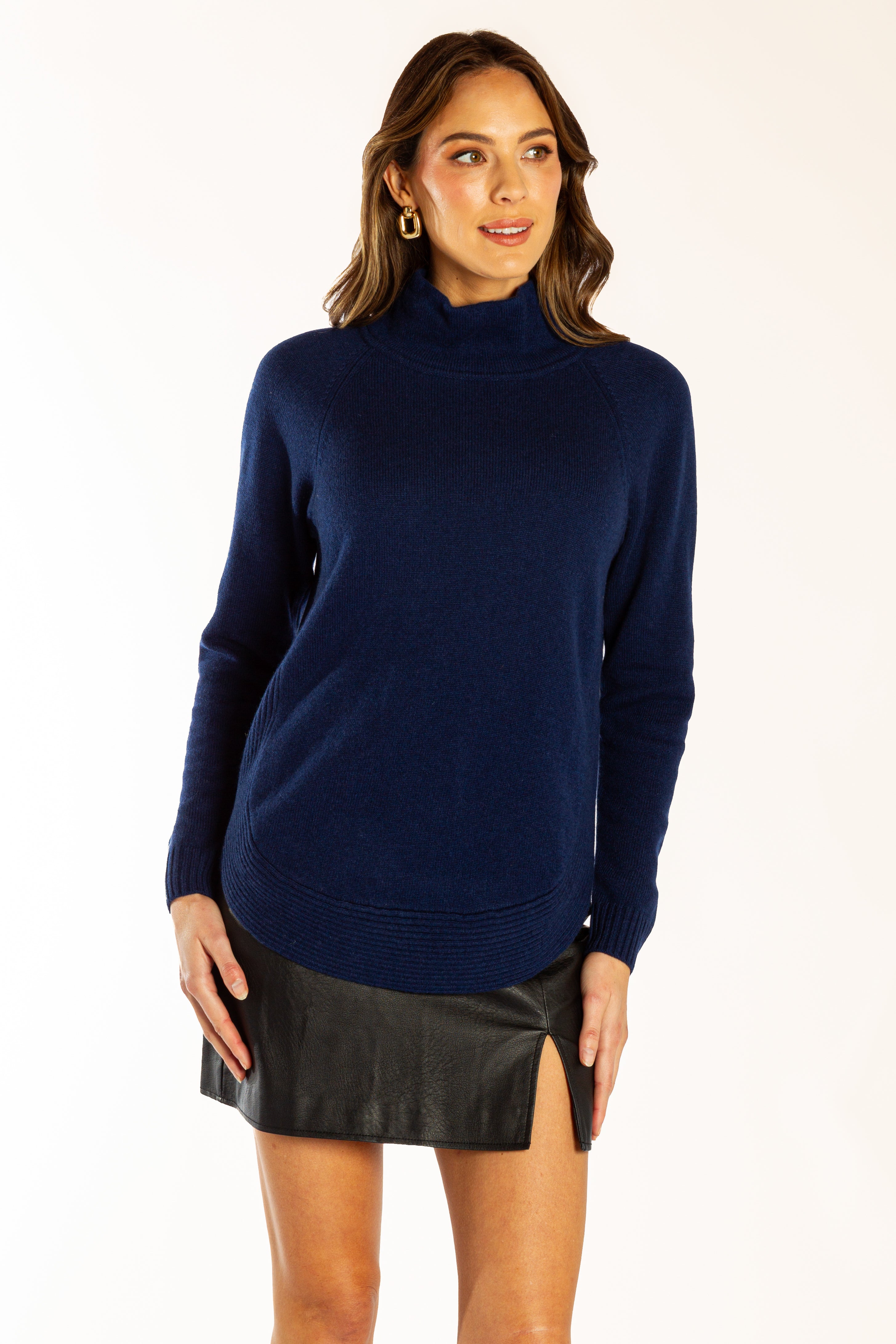 Navy Funnel Neck