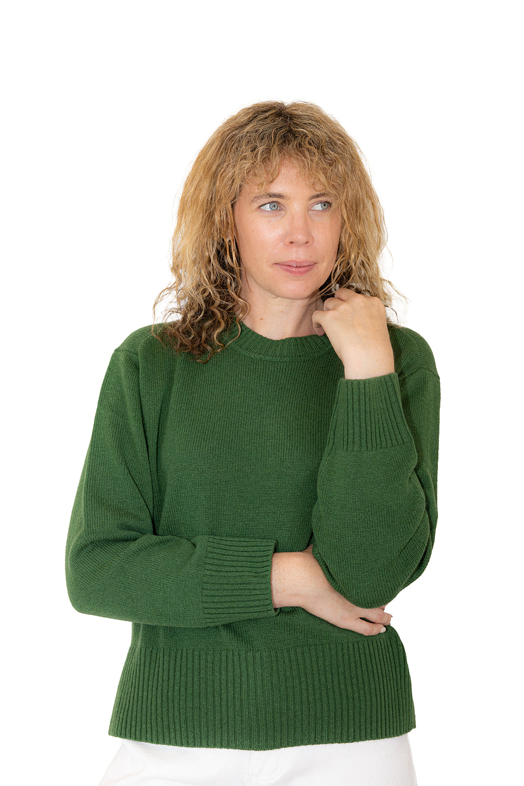 Green Boxy Crew Neck