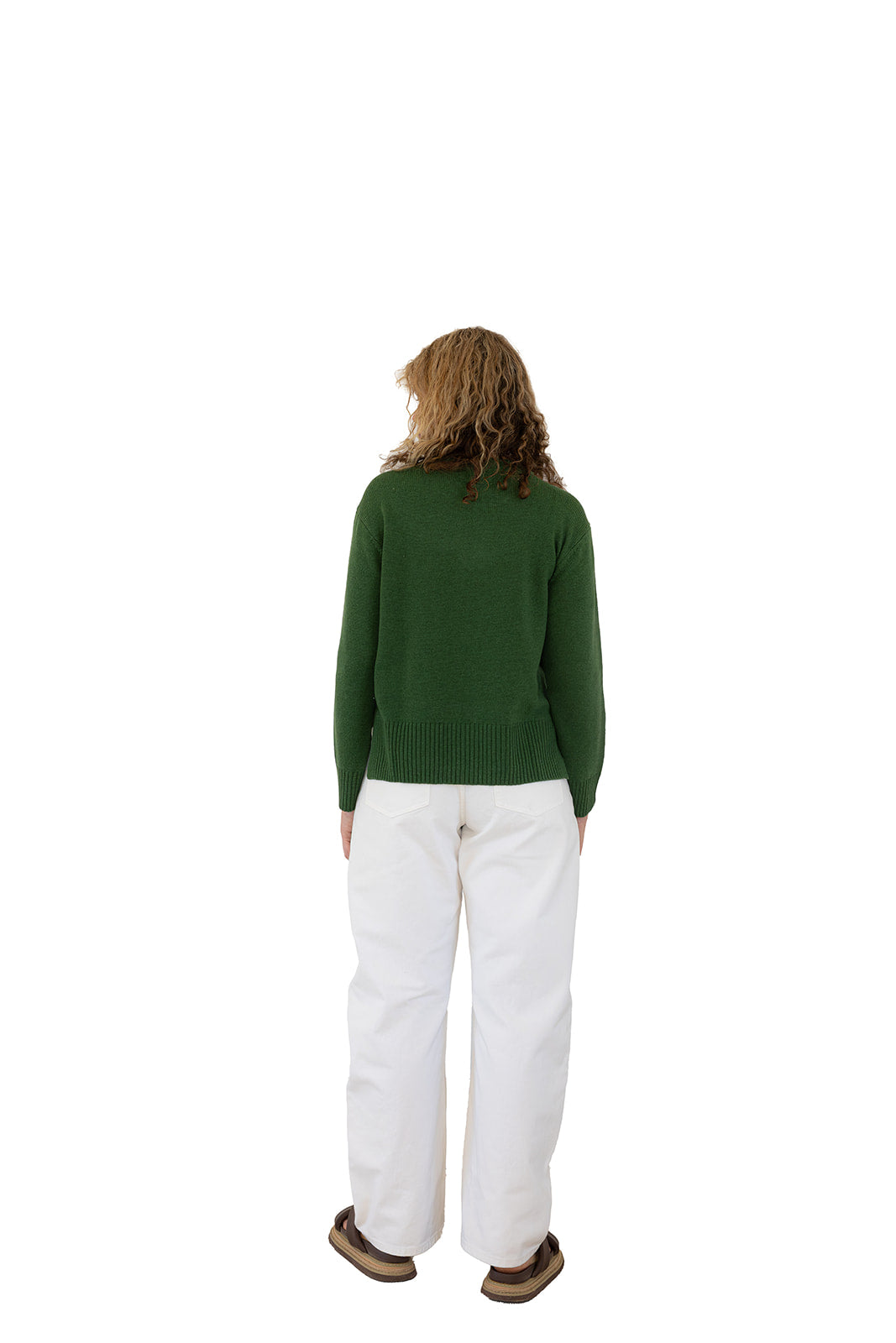 Green Boxy Crew Neck