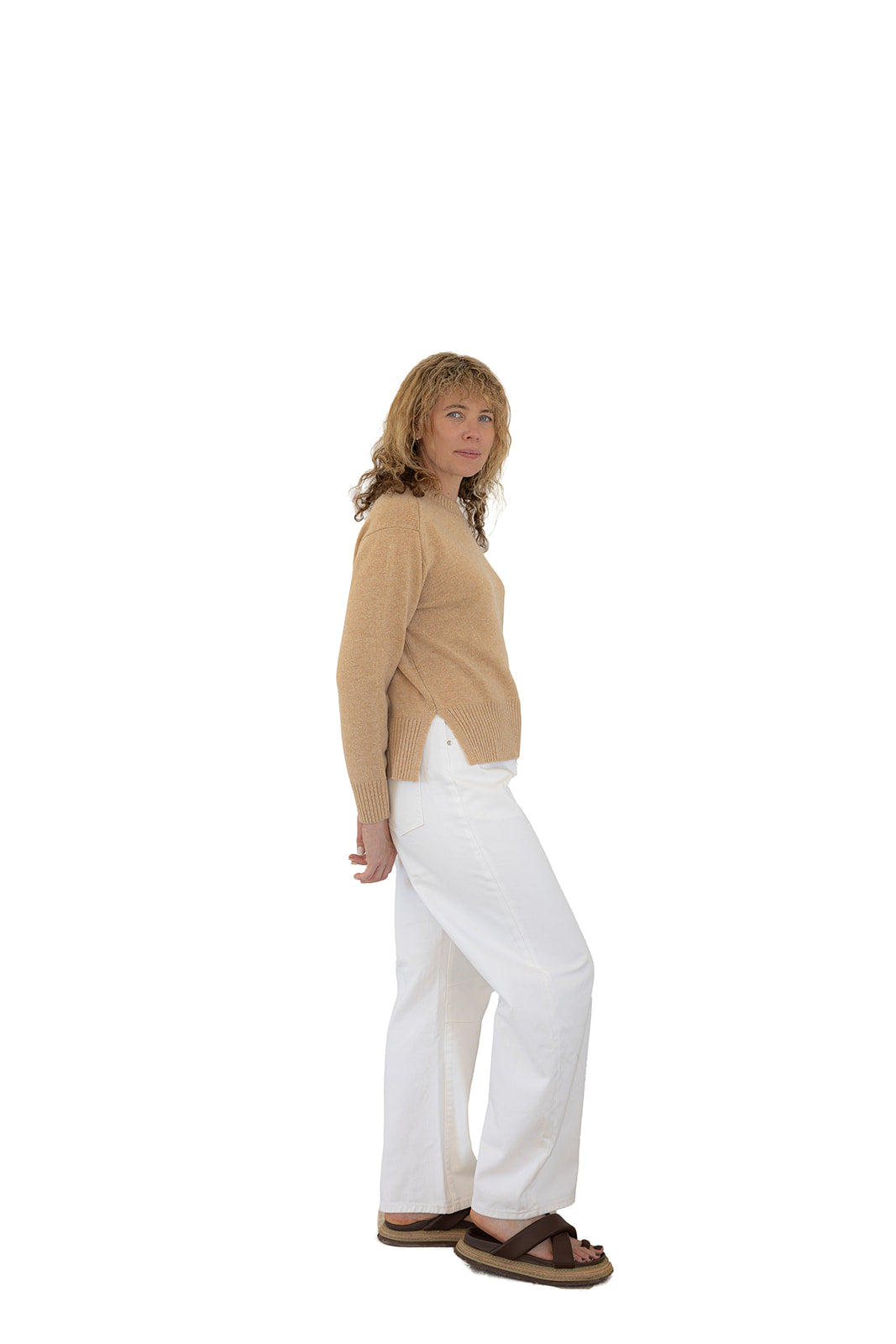 Latte Boxy Crew Neck