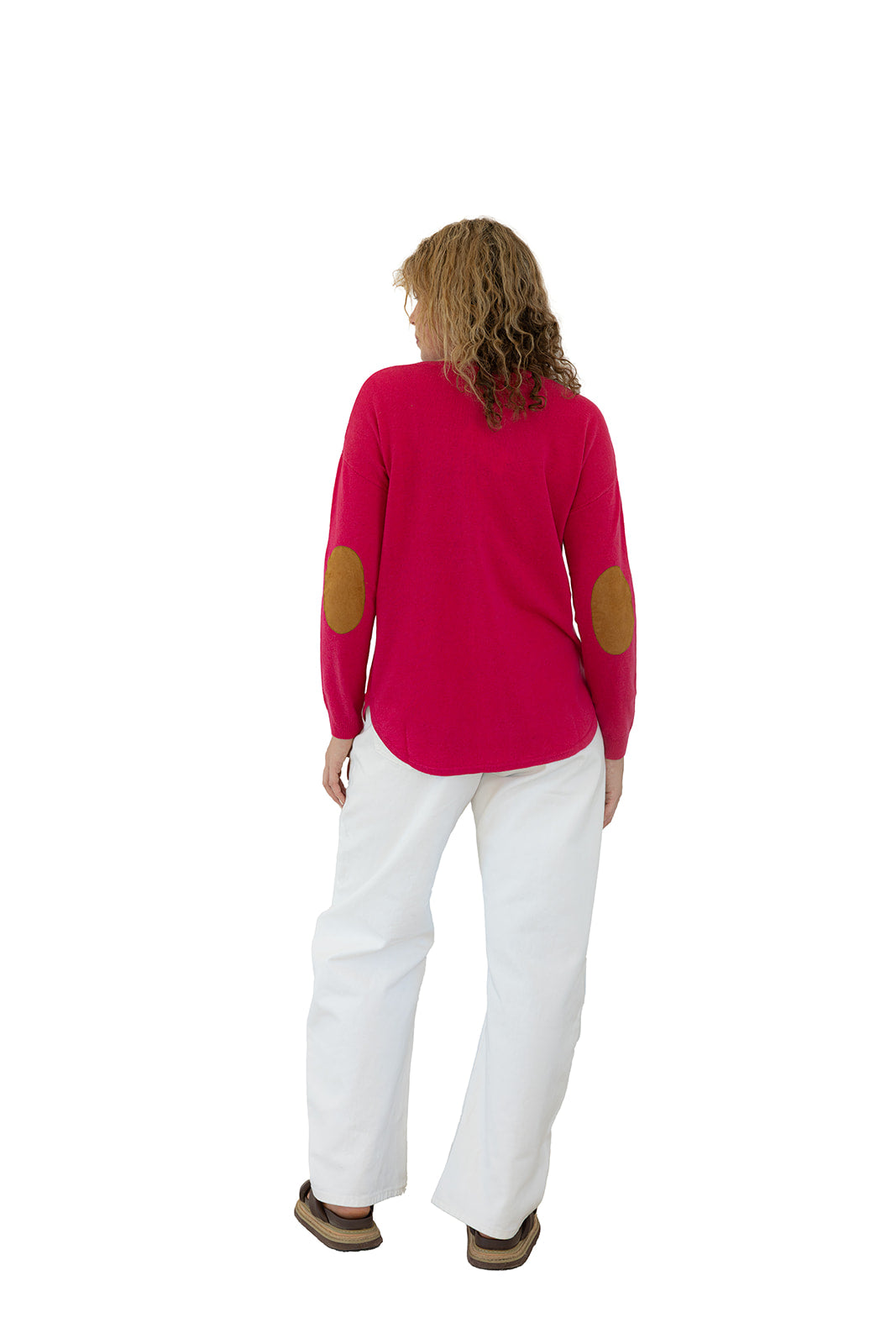 Hot Pink Swing w Tan Elbow Patches