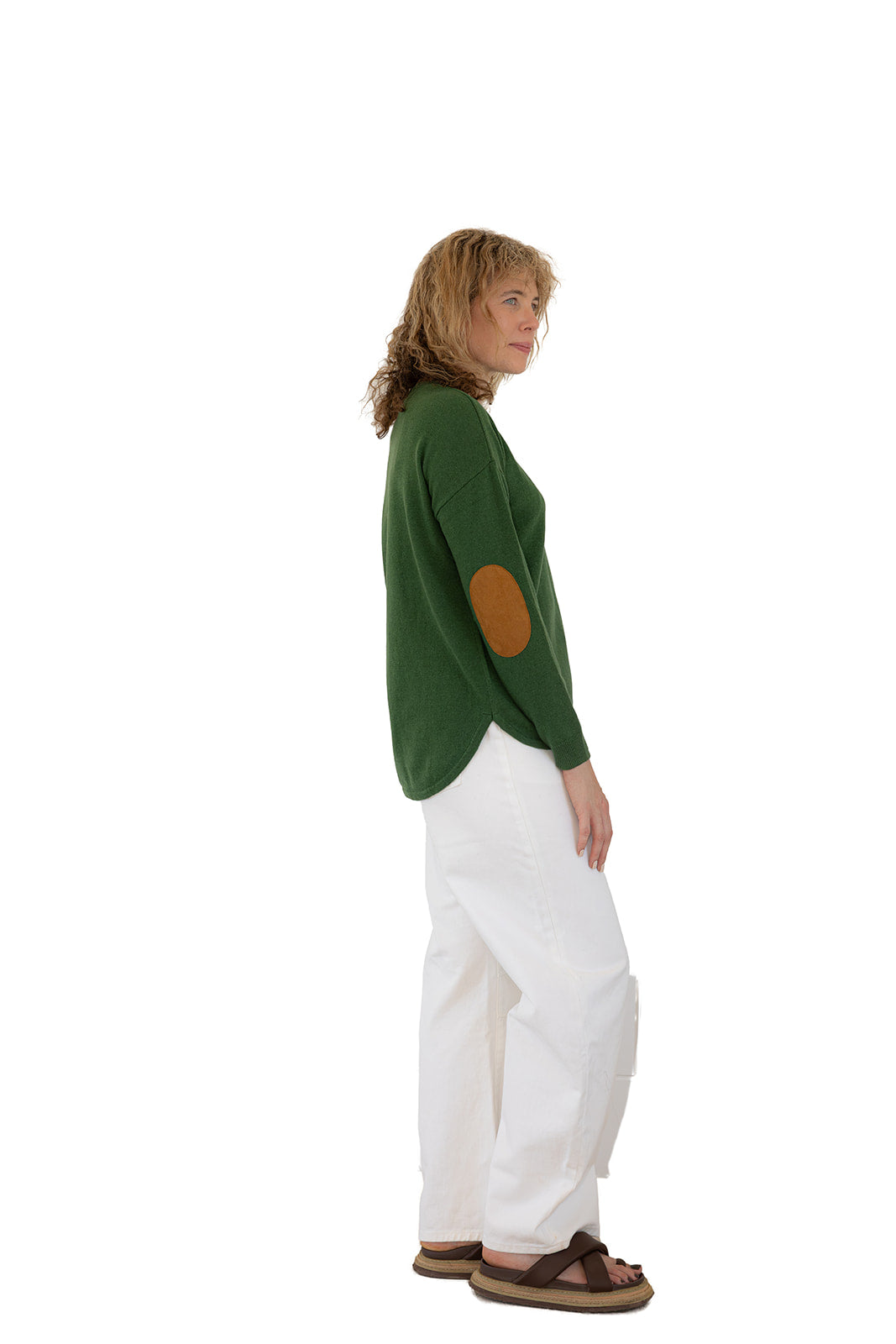 Green Swing w Tan Elbow Patches