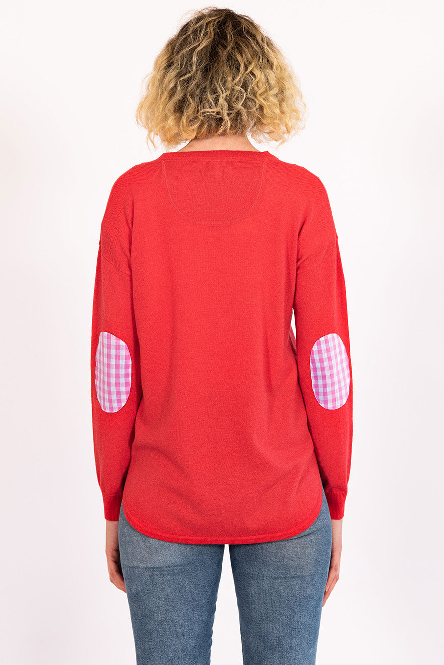 Red Swing with Pink Gingham Patches