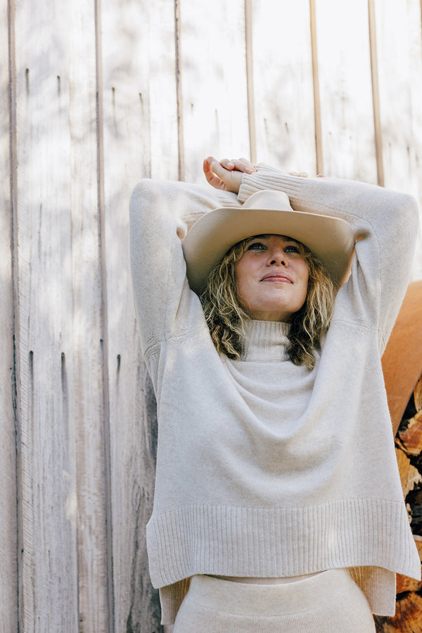 Oatmeal Polo Neck