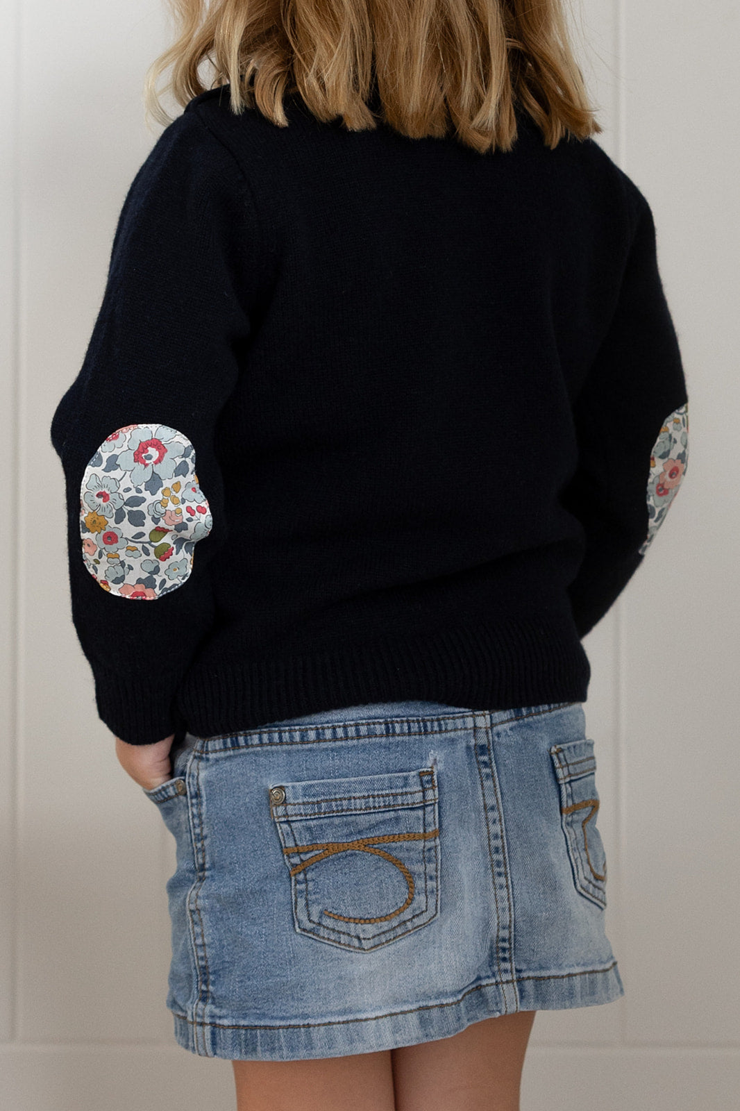 Navy Florence w Liberty Elbow Patches