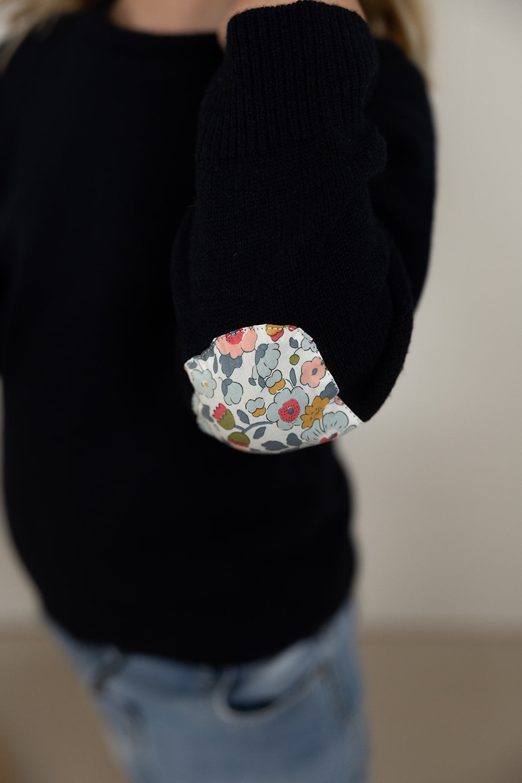 Navy Florence w Liberty Elbow Patches