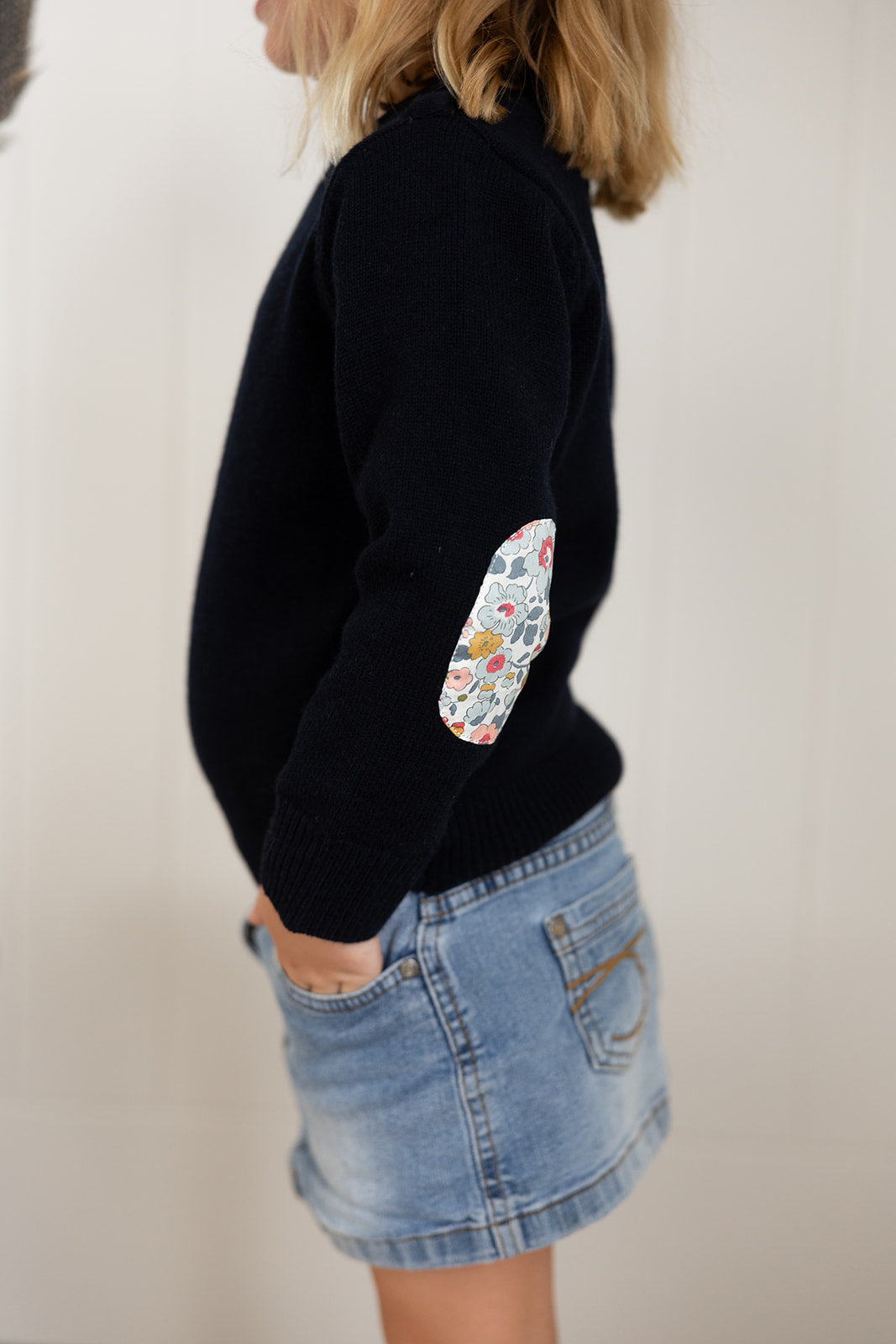 Navy Florence w Liberty Elbow Patches