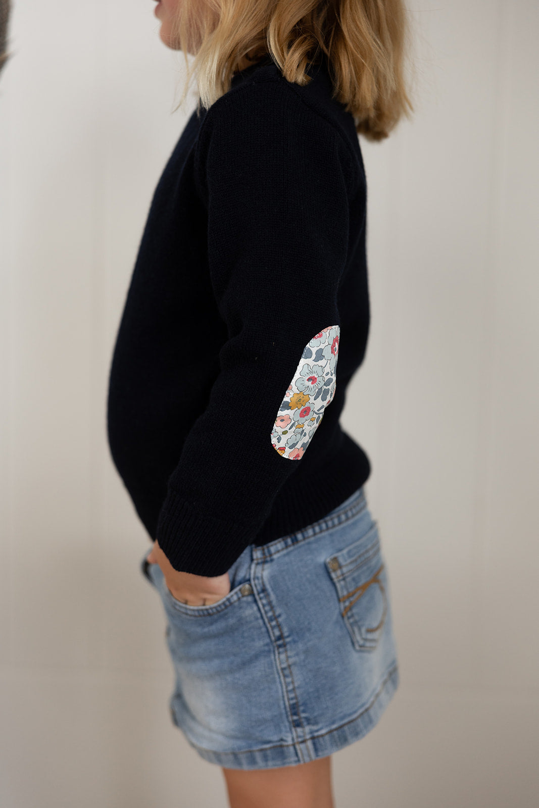 Navy Florence w Liberty Elbow Patches