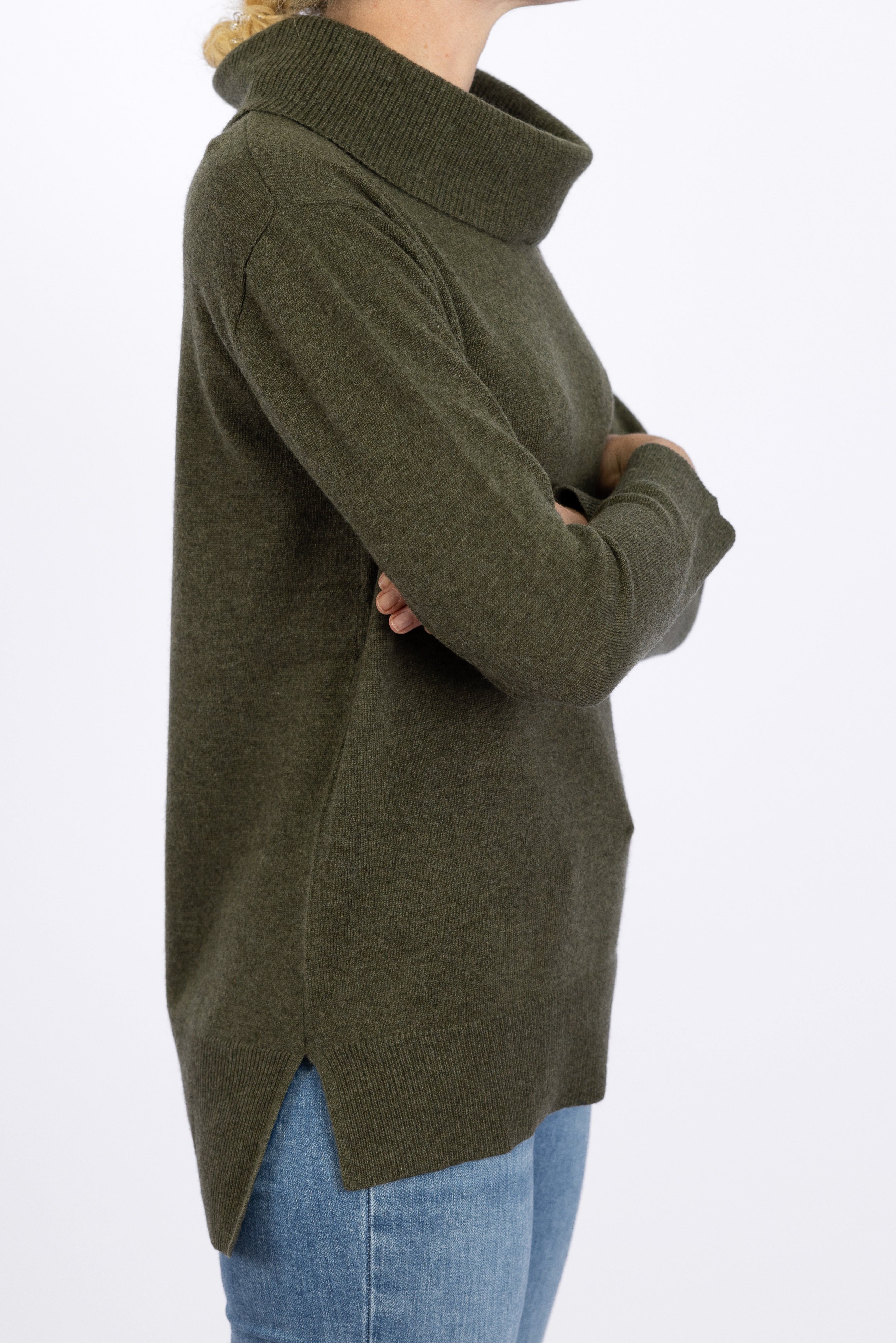 Khaki Cowl Jumper