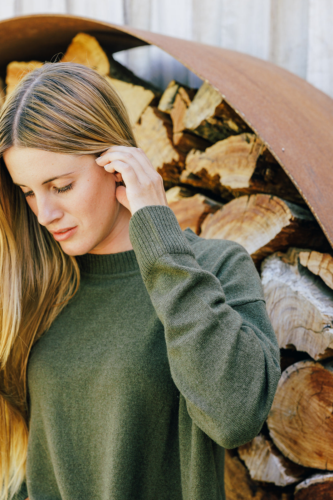 Khaki Crew Neck Jumper