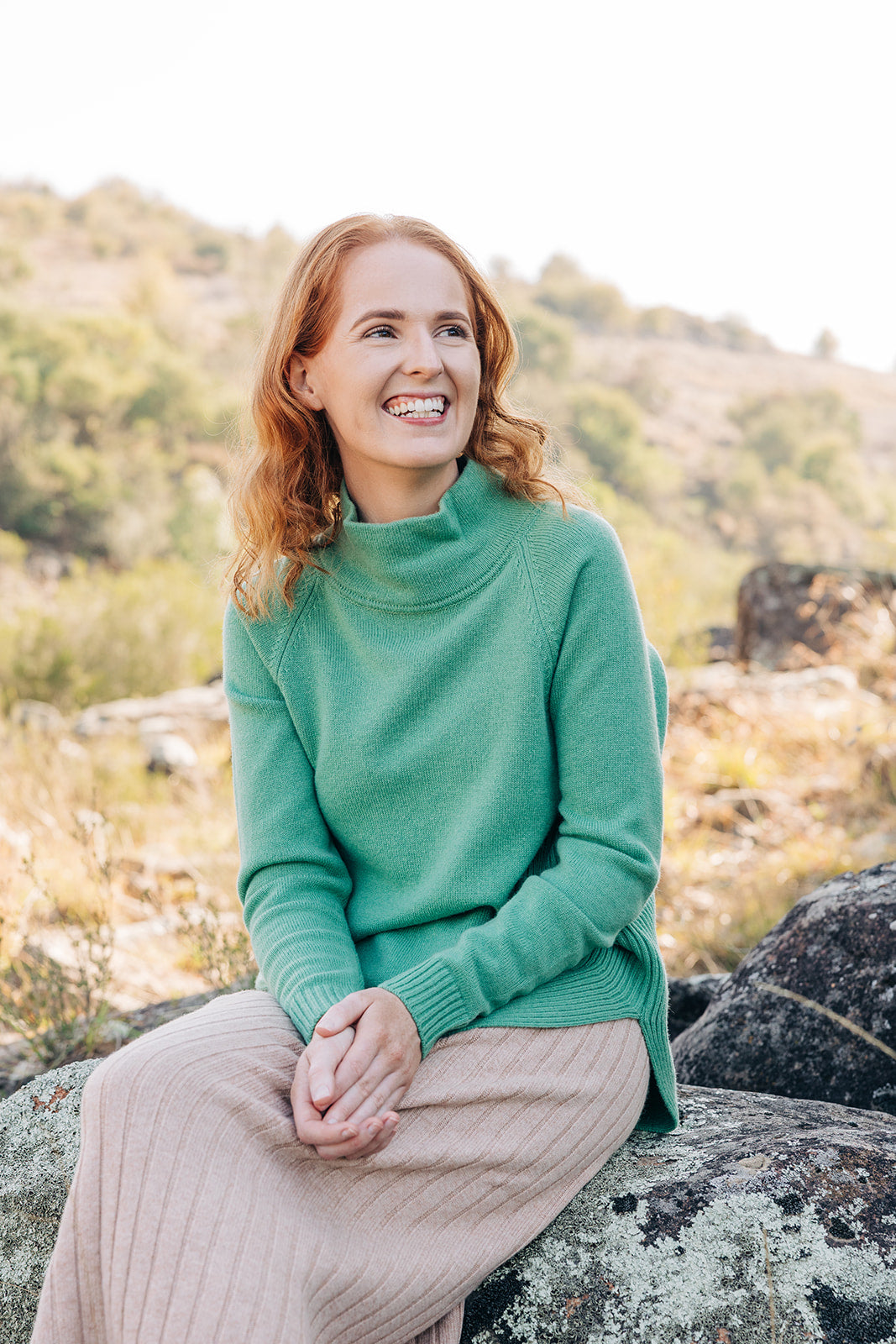 Mint Green Funnel Neck