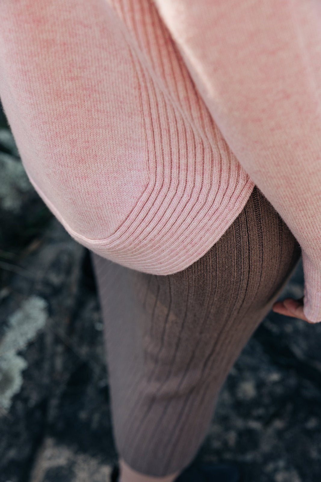 Baby Pink Funnel Neck