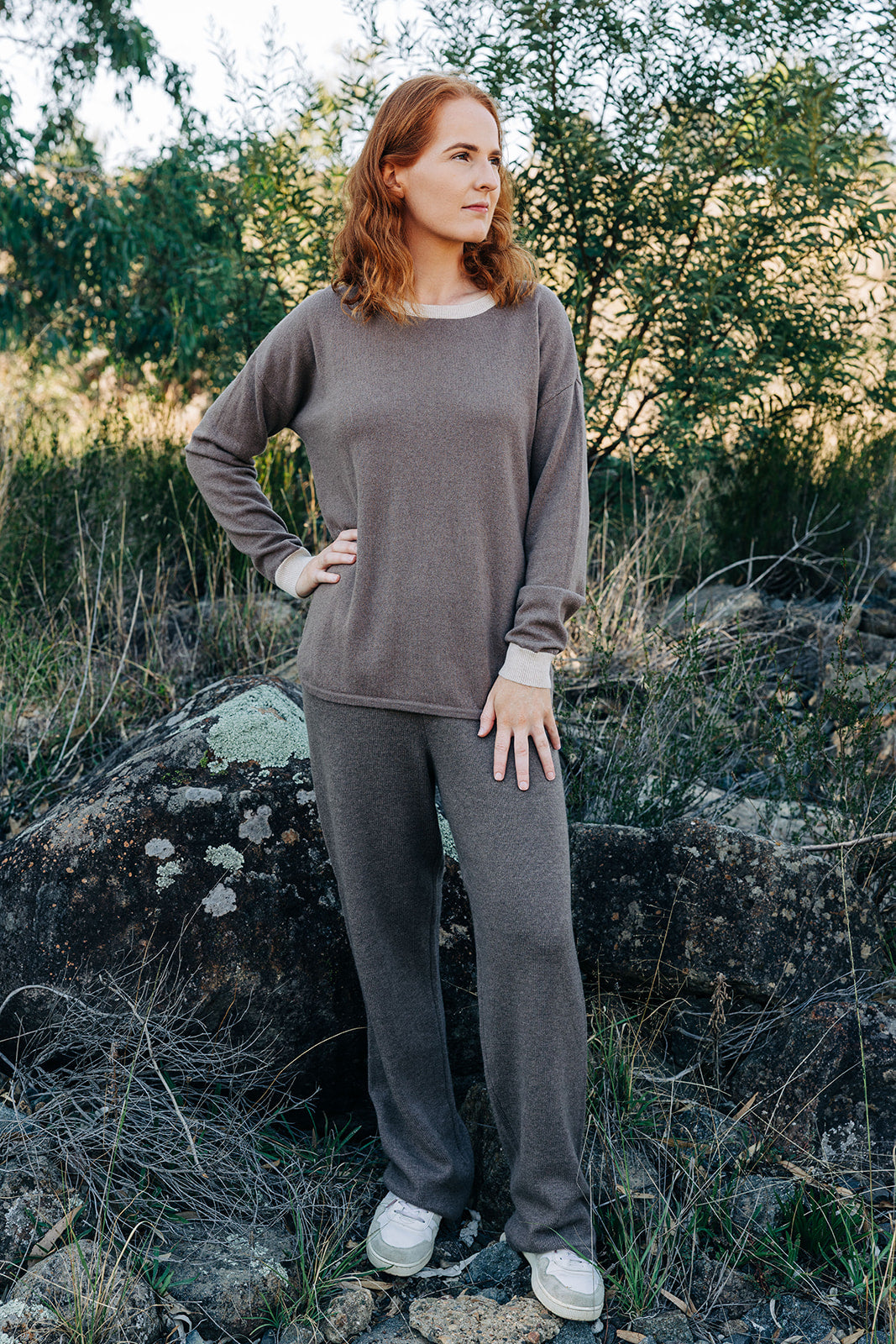 Brown with Oatmeal Contrast Swing