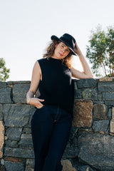 Black Ribbed Vest