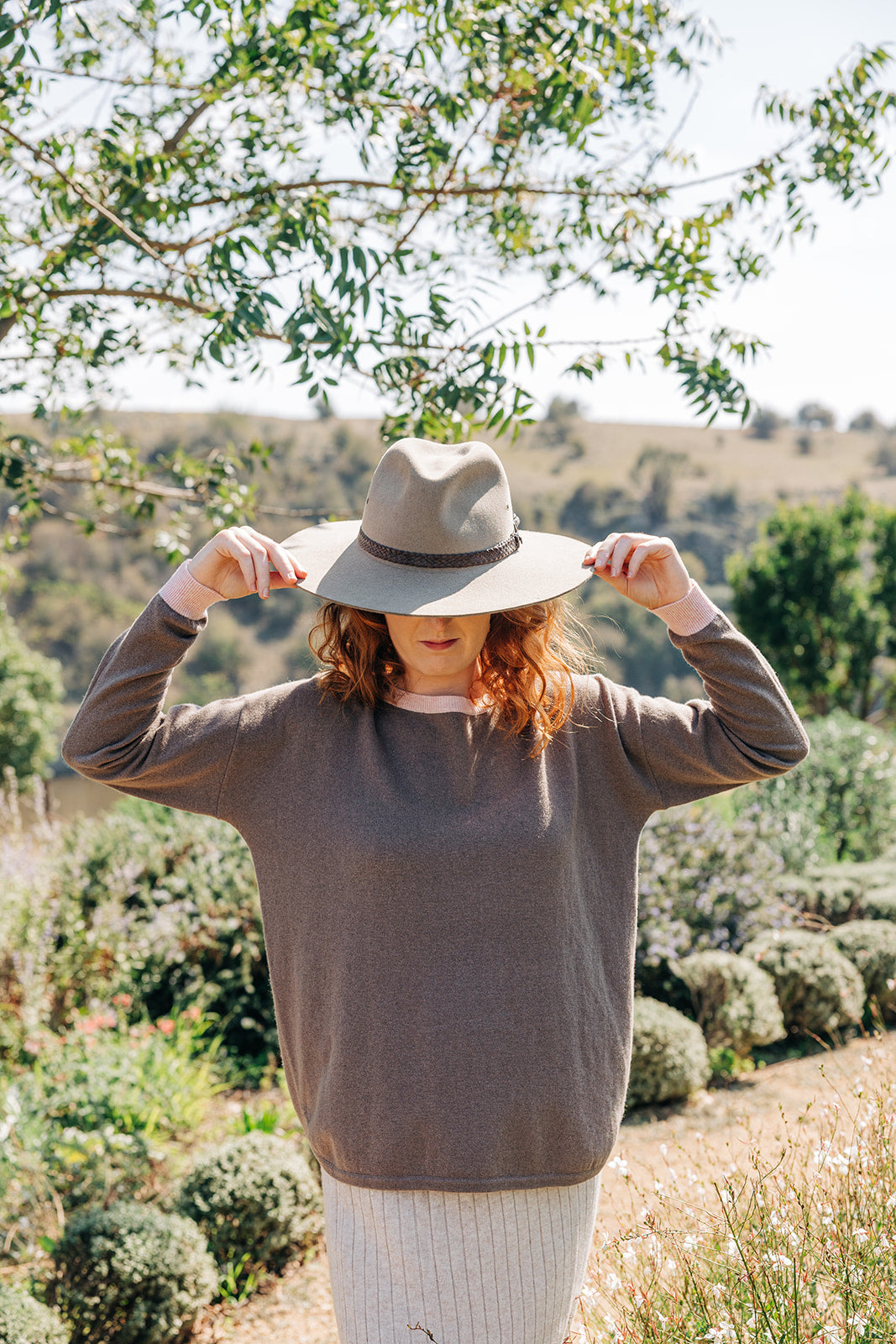 Brown with Baby Pink Contrast Swing