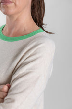 Load image into Gallery viewer, Oatmeal with Bright Green Contrast Swing
