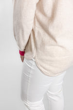 Load image into Gallery viewer, Oatmeal with Bright Pink Contrast Swing
