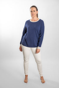 Navy with Oatmeal Contrast Swing