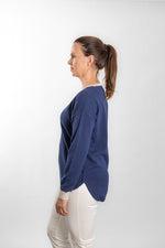 Load image into Gallery viewer, Navy with Oatmeal Contrast Swing

